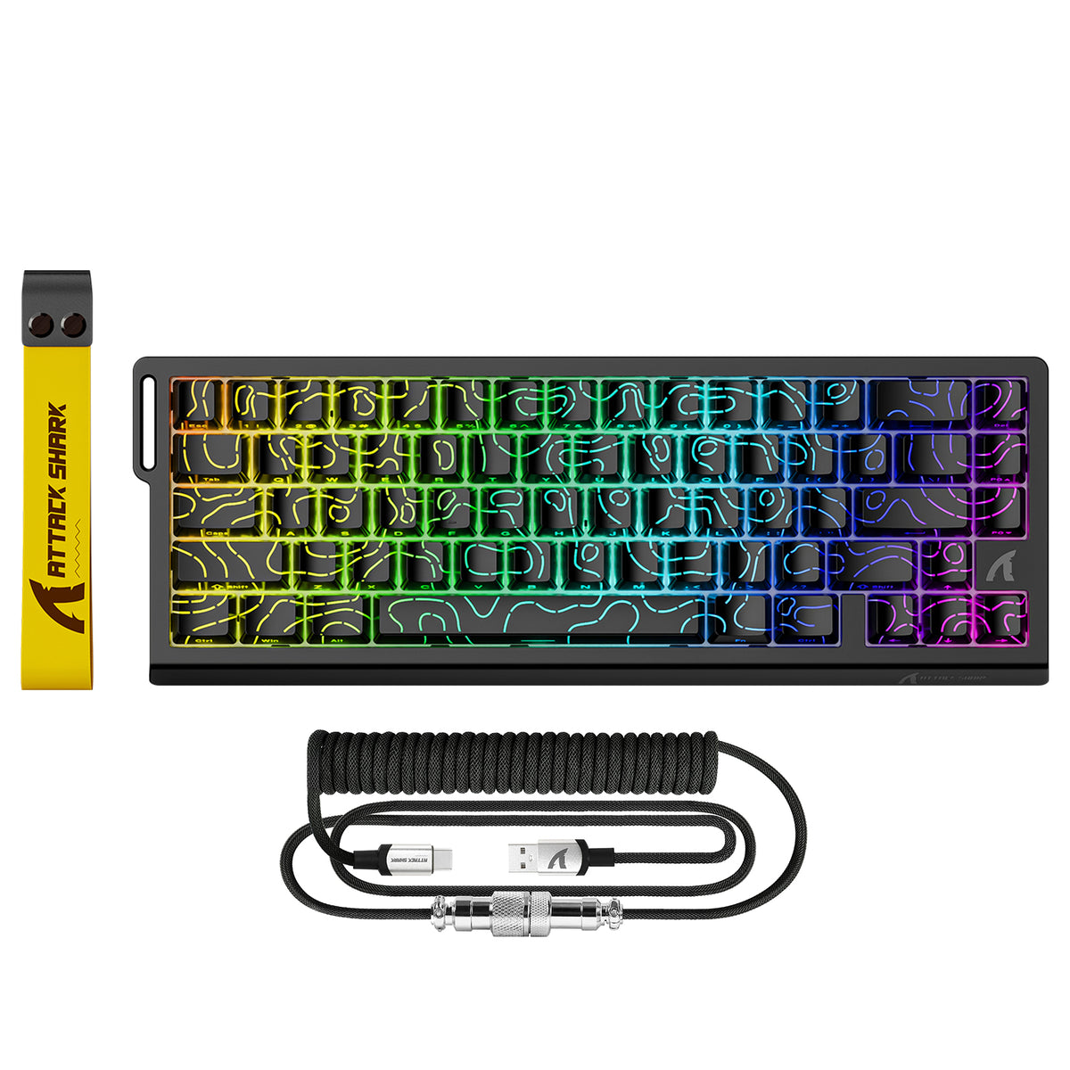 ATTACK SHARK X68 HE ラピッドトリガーキーボード マグネティックスイッチ C01PROコイルケーブル付き
