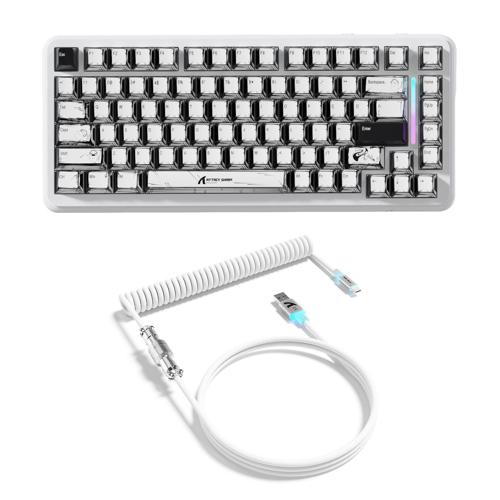 ATTACK SHARK X82PRO HE マグネティックキーボード(C01Ultra RGBコイルケーブル付属)