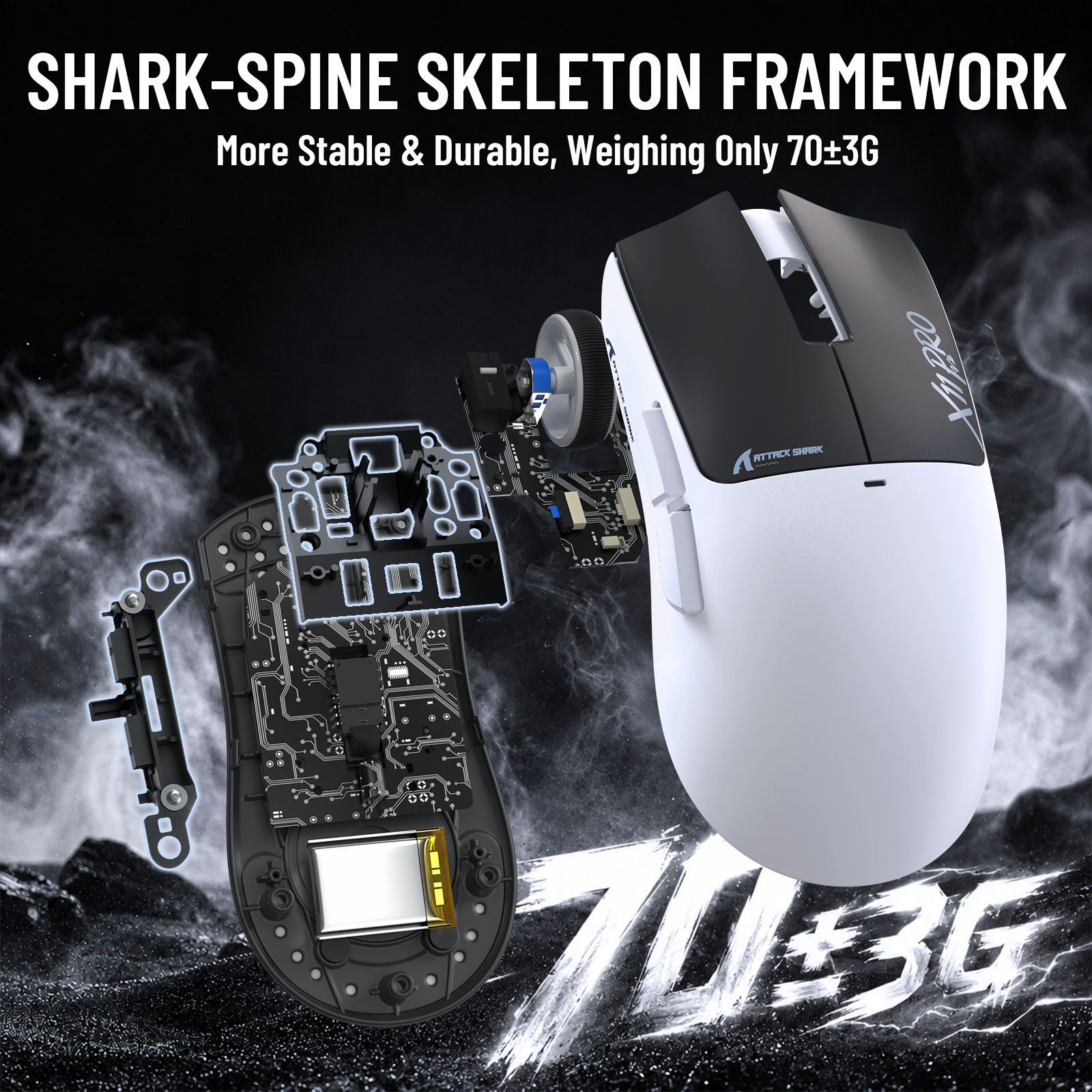 ATTACK SHARK X11 PRO V2 ワイヤレスゲーミングマウス TFTディスプレイ付き充電ドック C06コイルケーブル付き