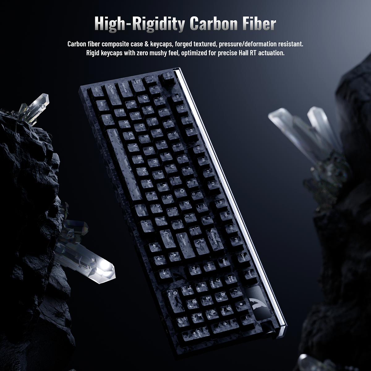 ATTACK SHARK R98 HE カーボンファイバー有線ラピッドトリガー磁気スイッチキーボード C01 Ultra RGB コイルケーブル付き