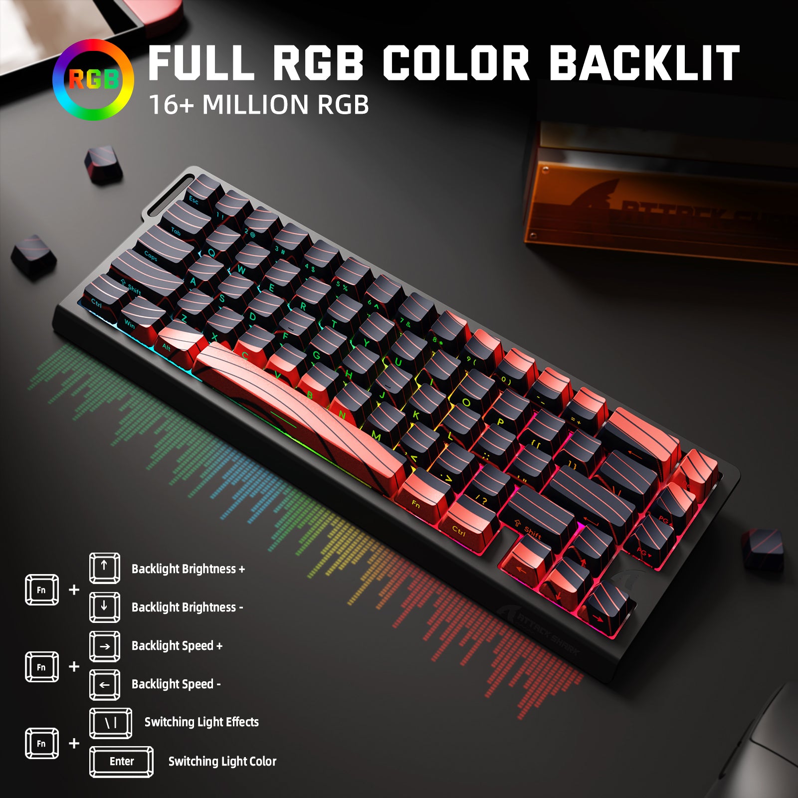 ATTACK SHARK X68PRO HE ワイヤレス ラピッド トリガー キーボード マグネティック スイッチ