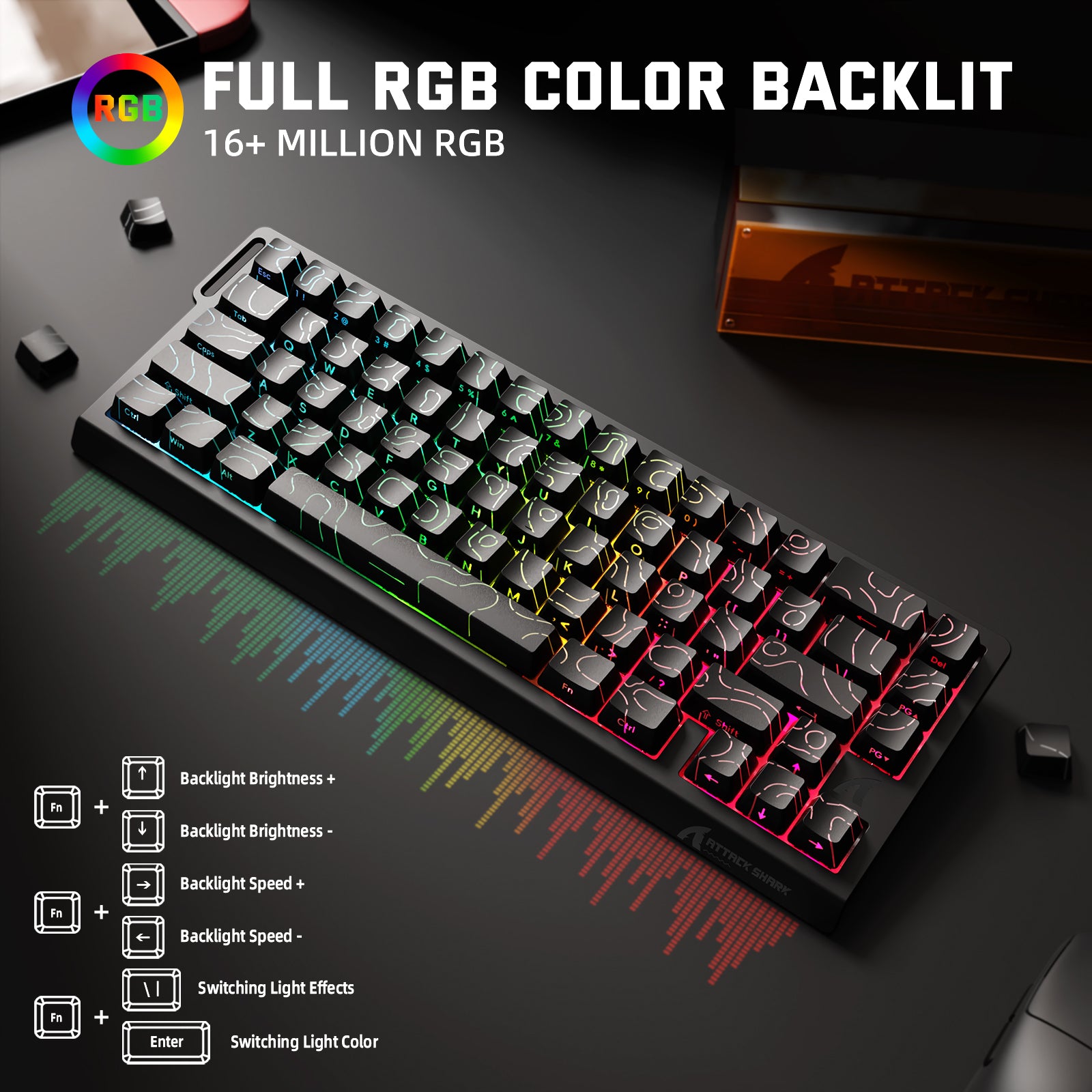 ATTACK SHARK X68PRO HE ワイヤレス ラピッド トリガー キーボード マグネティック スイッチ