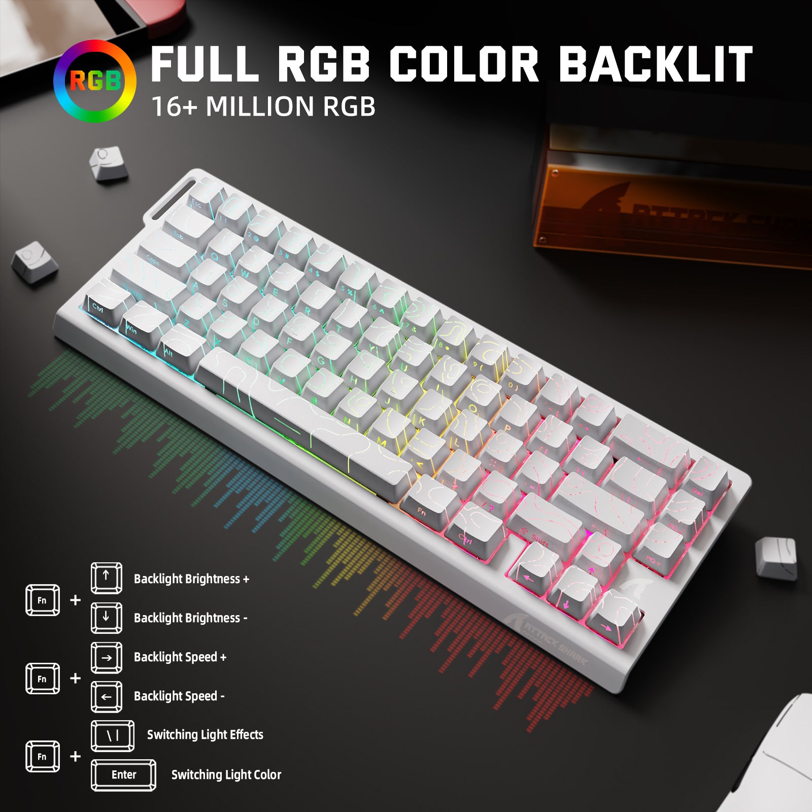 ATTACK SHARK X68PRO HE ワイヤレス ラピッド トリガー キーボード マグネティック スイッチ