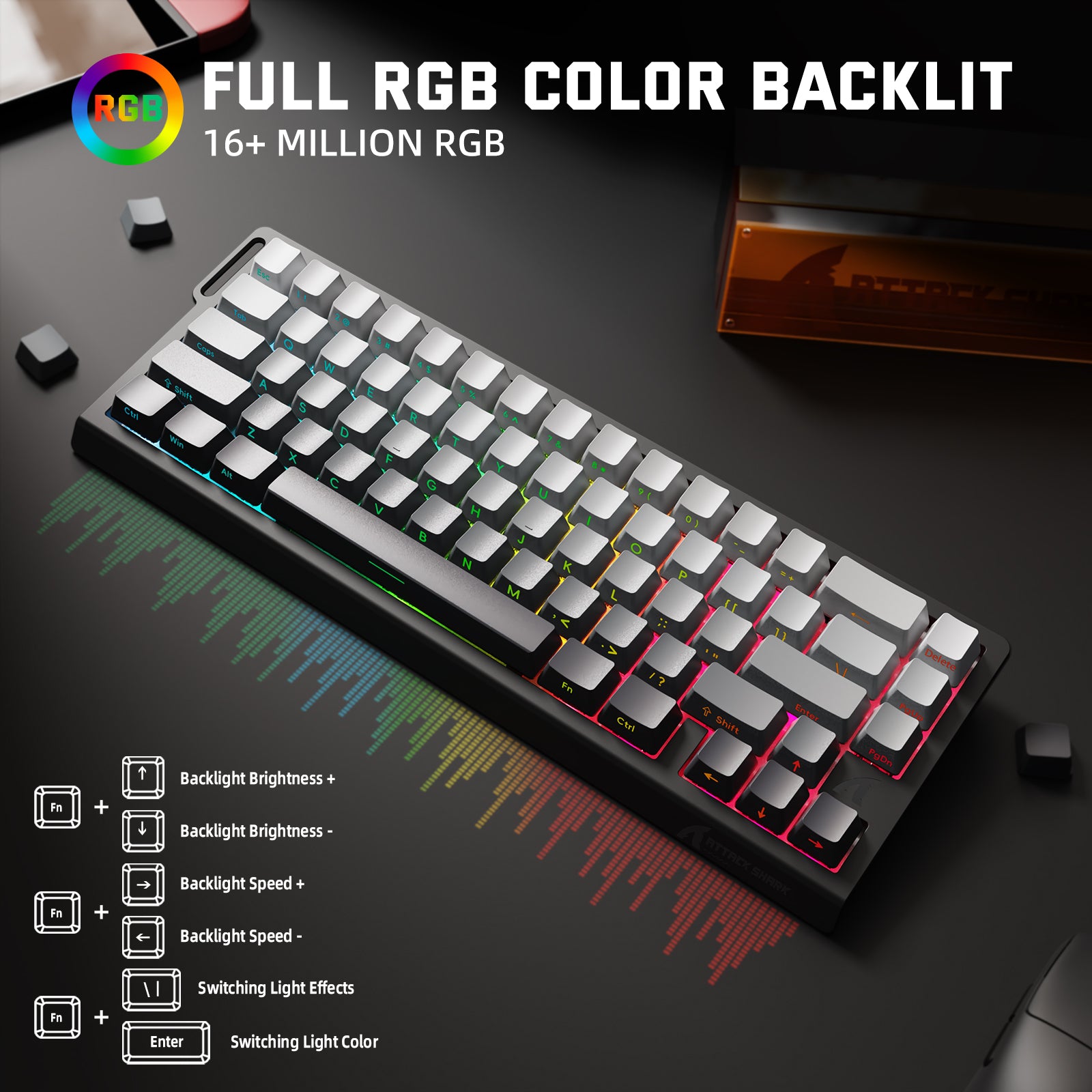 ATTACK SHARK X68PRO HE ワイヤレス ラピッド トリガー キーボード マグネティック スイッチ