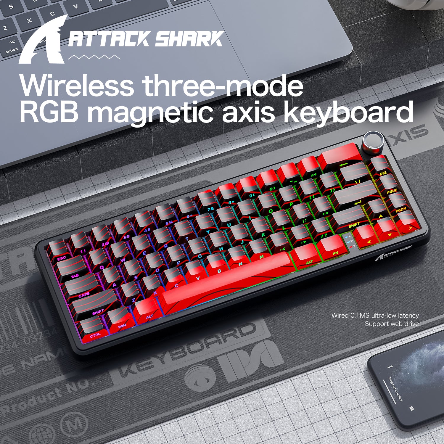 ATTACK SHARK X65PRO HE ラピッド トリガー キーボード