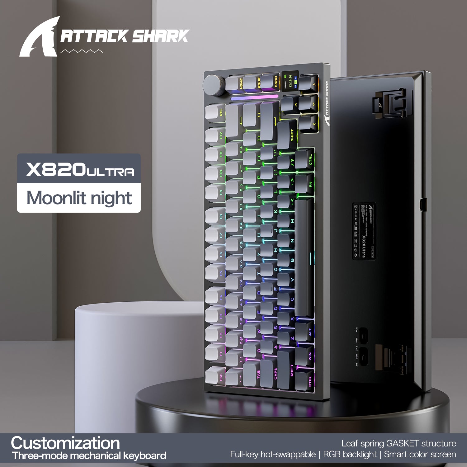 ATTACK SHARK X820ULTRA メカニカルキーボード(C01ULTRA コイルケーブル付き)