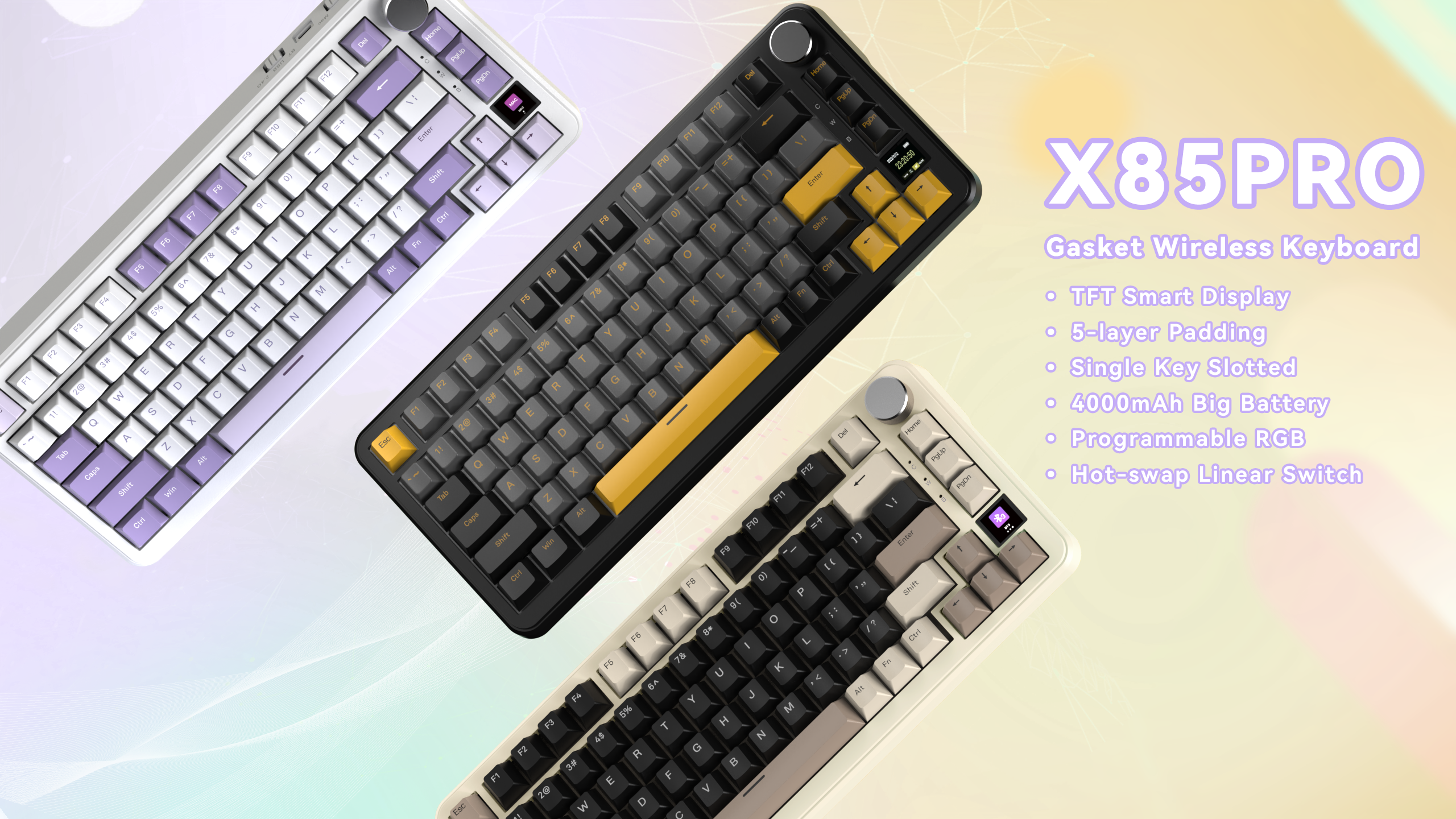 ATTACK SHARK X85PRO 3モード ガスケット メカニカル キーボード