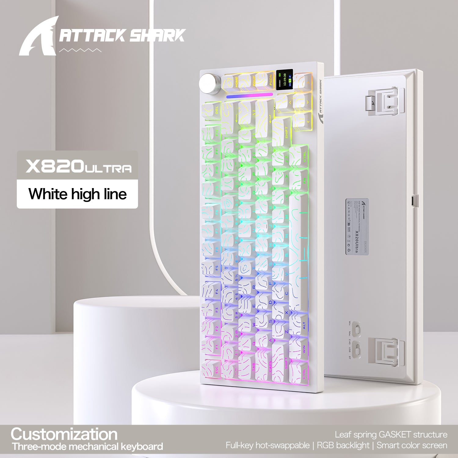ATTACK SHARK X820ULTRA メカニカルキーボード(C01ULTRA コイルケーブル付き)