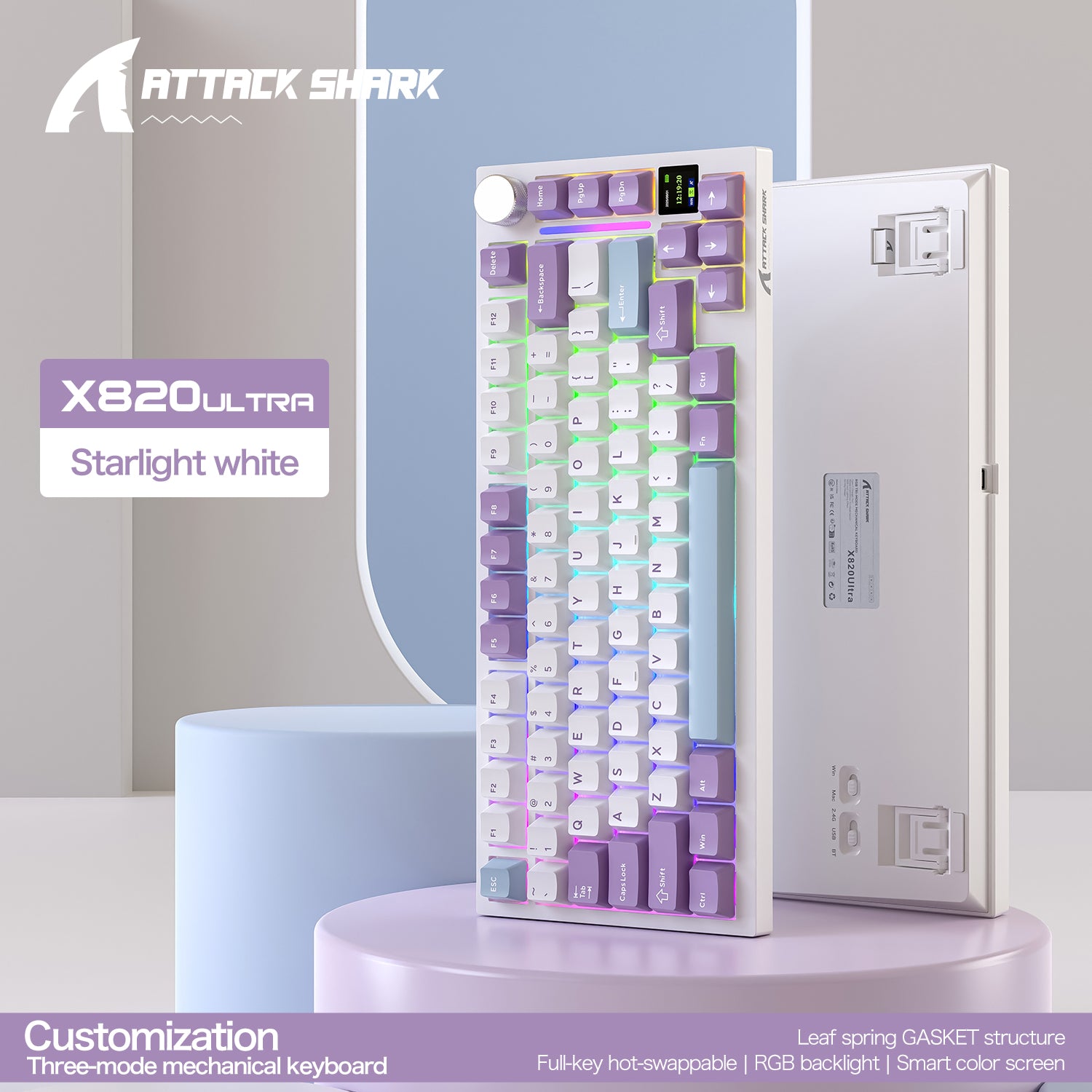 ATTACK SHARK X820ULTRA メカニカルキーボード(C01ULTRA コイルケーブル付き)