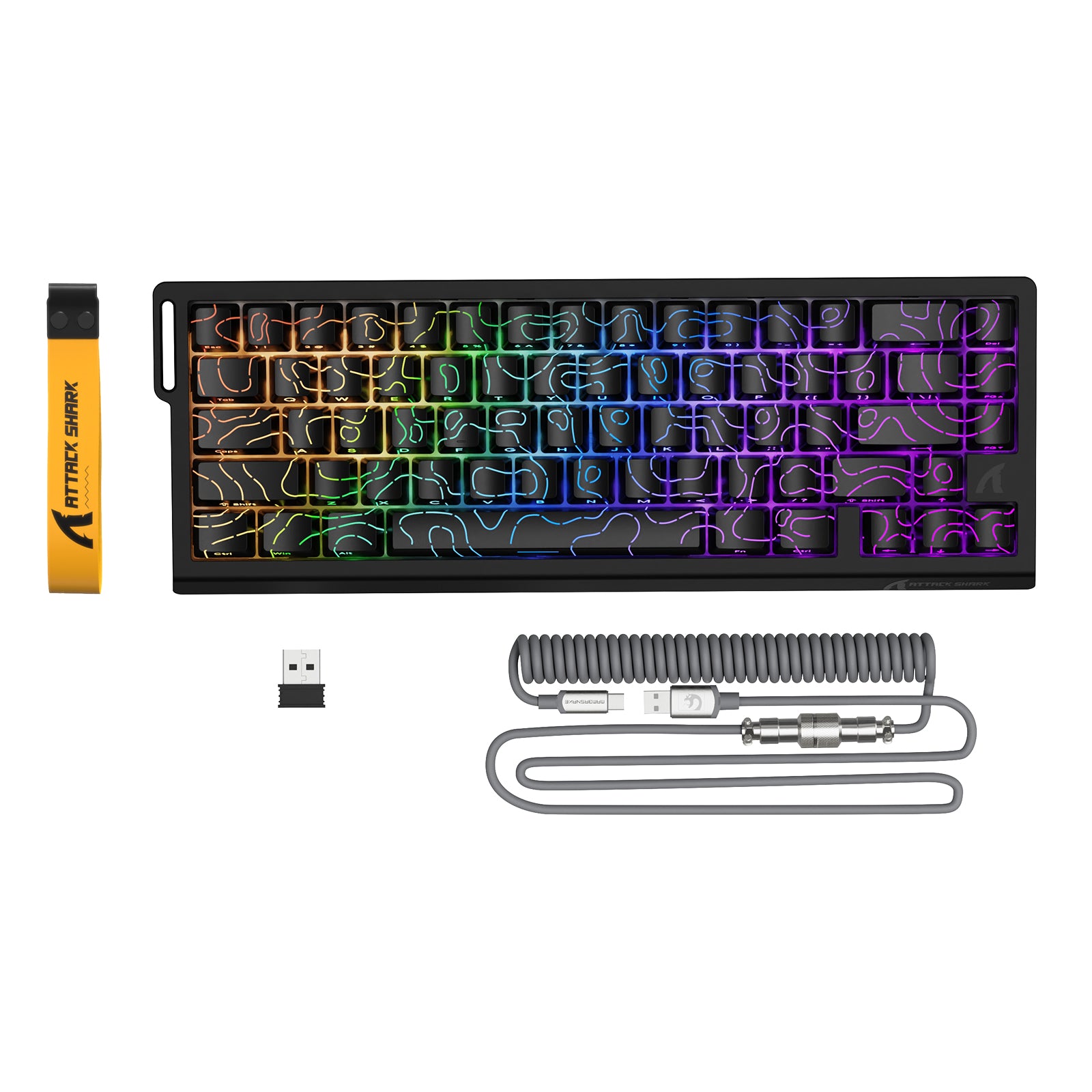 ATTACK SHARK X68PRO HE ワイヤレスラピッドトリガーキーボード コイルケーブル付き