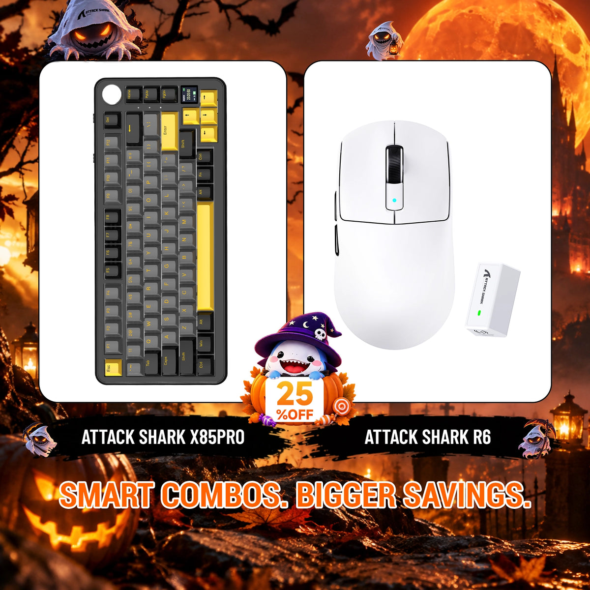 ATTACK SHARK X85 PRO 3モードガスケットメカニカルキーボード+R6ワイヤレスゲーミングマウスセット