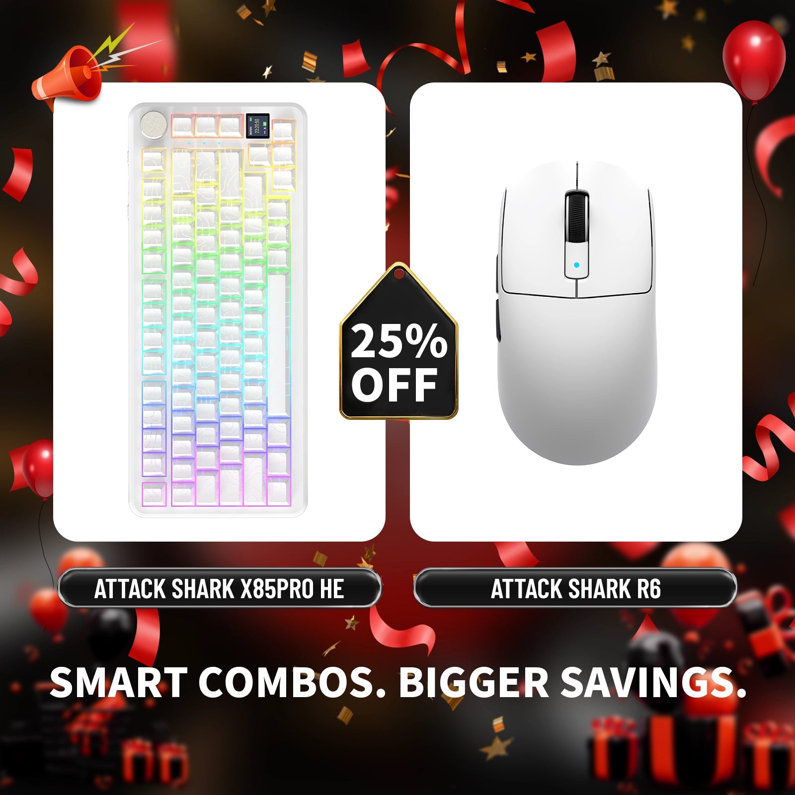 ATTACK SHARK X85PRO トライモードガスケットメカニカルキーボード + R6ワイヤレスゲーミングマウスバンドル