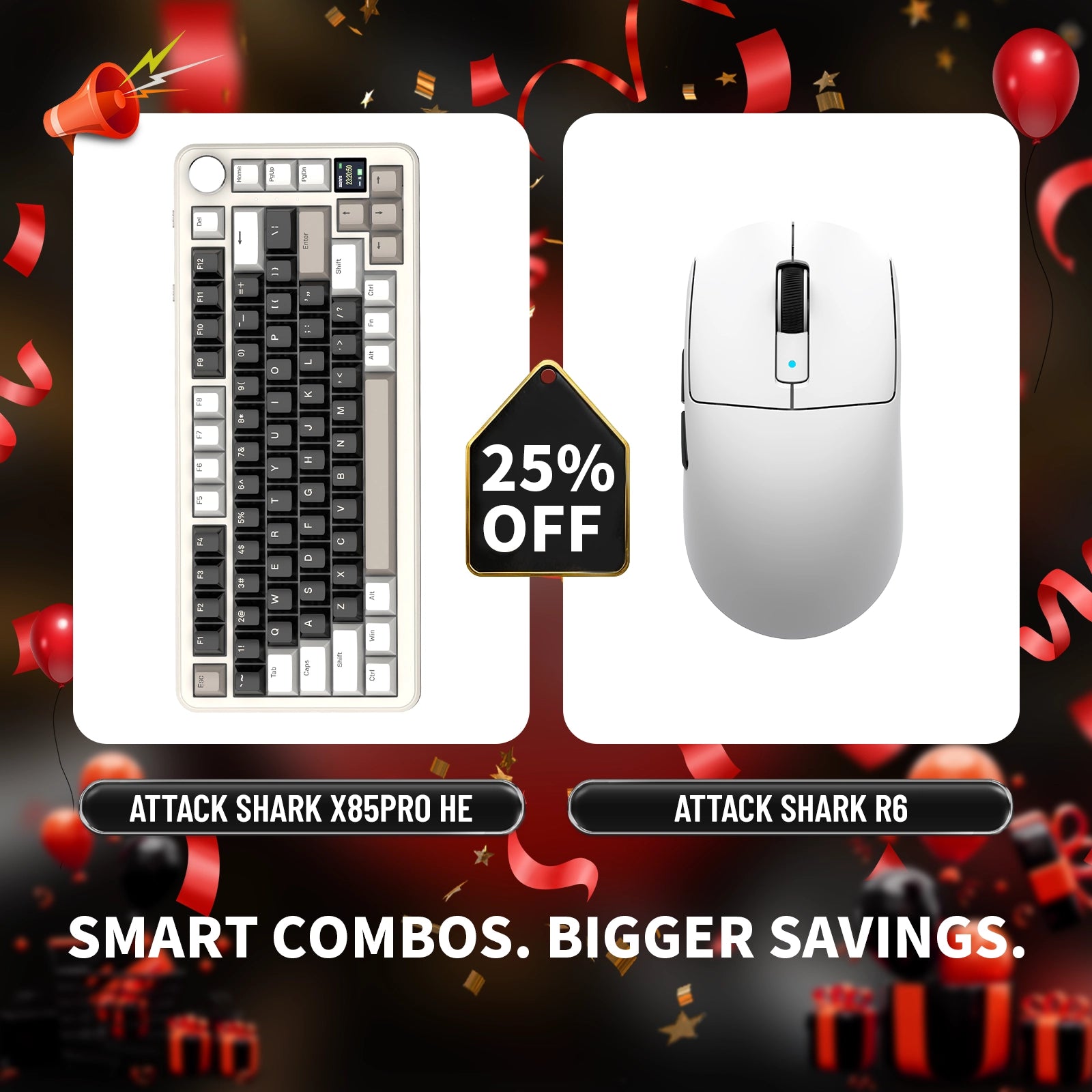 ATTACK SHARK X85PRO トライモードガスケットメカニカルキーボード + R6ワイヤレスゲーミングマウスバンドル