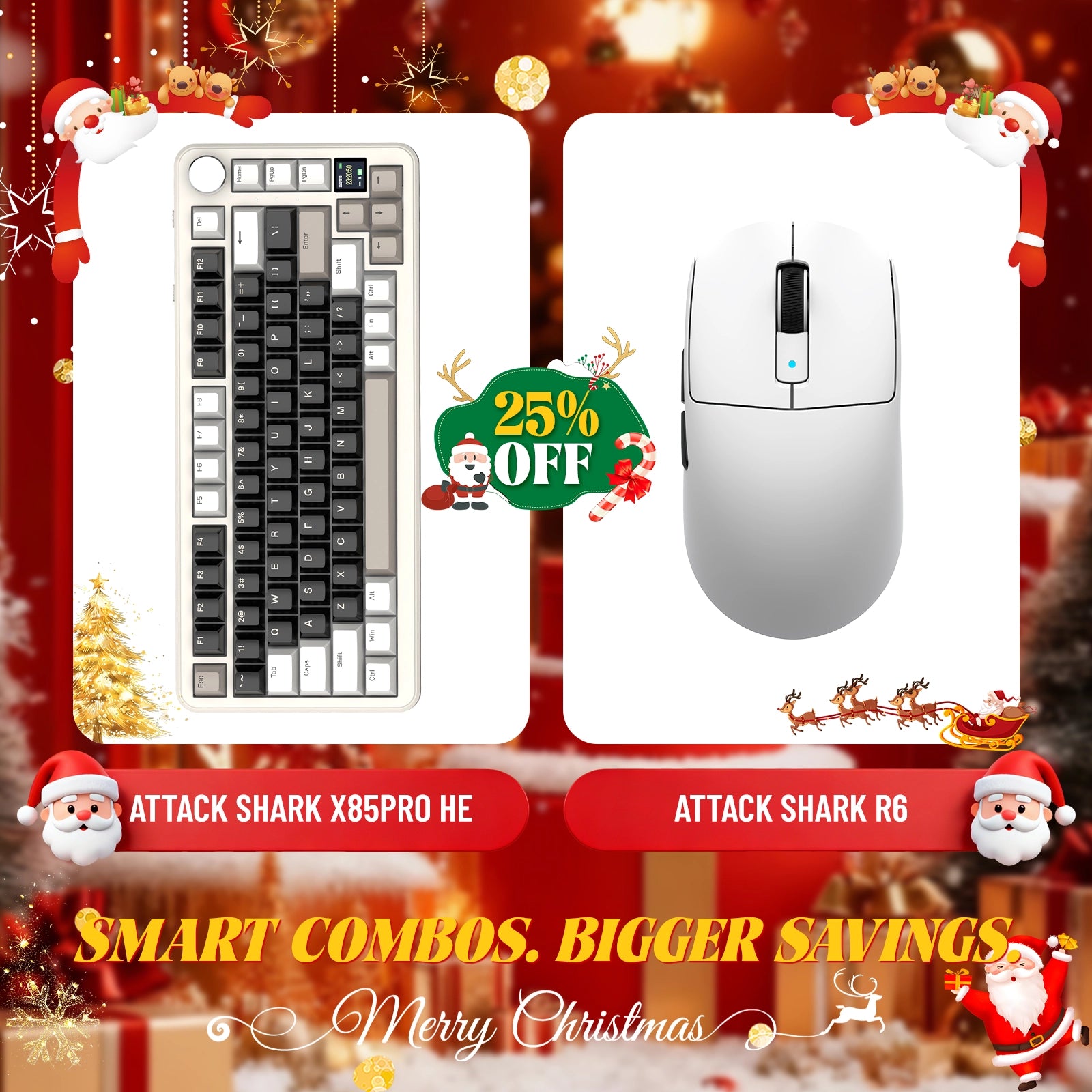 ATTACK SHARK X85PRO トライモードガスケットメカニカルキーボード + R6ワイヤレスゲーミングマウスバンドル