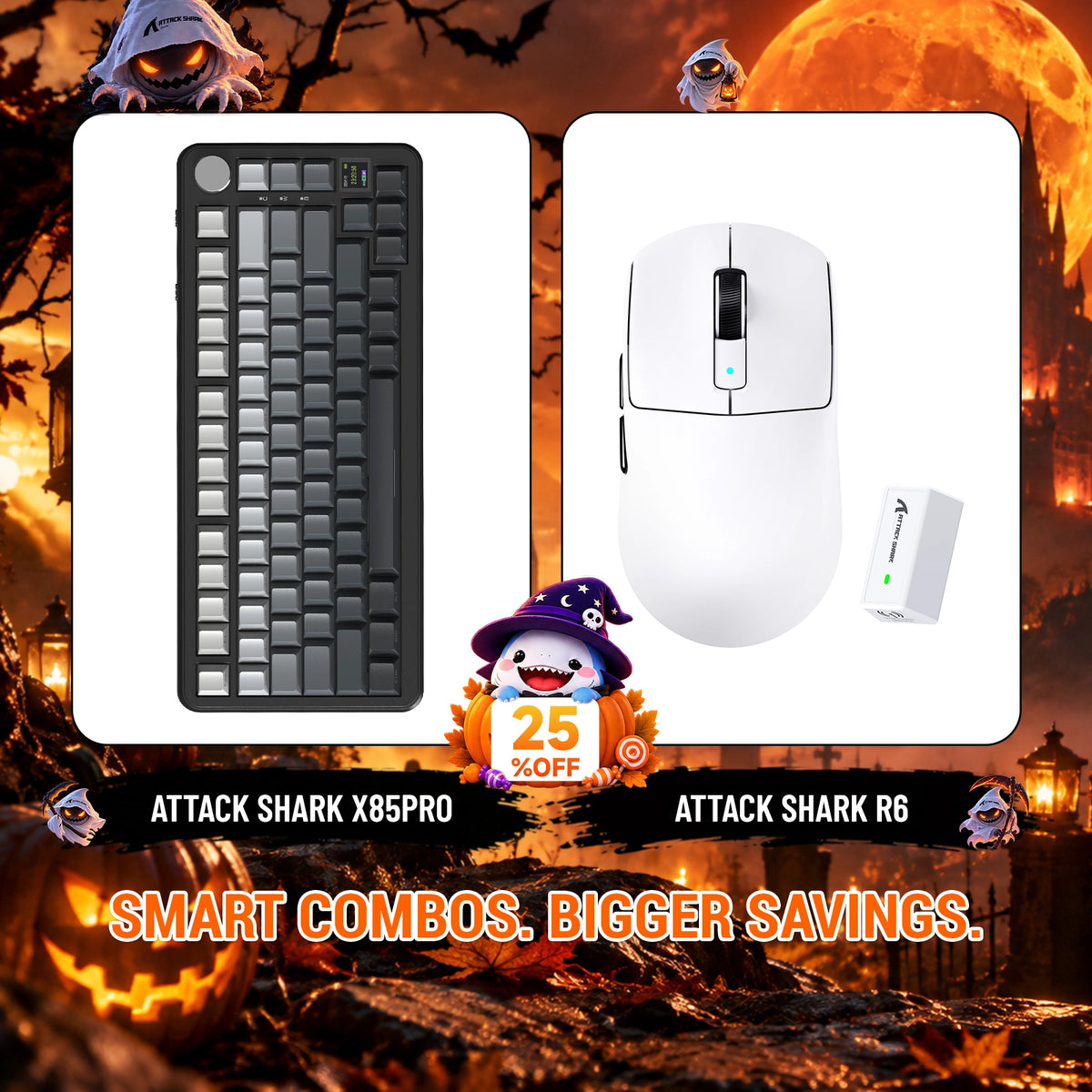 ATTACK SHARK X85 PRO 3モードガスケットメカニカルキーボード+R6ワイヤレスゲーミングマウスセット