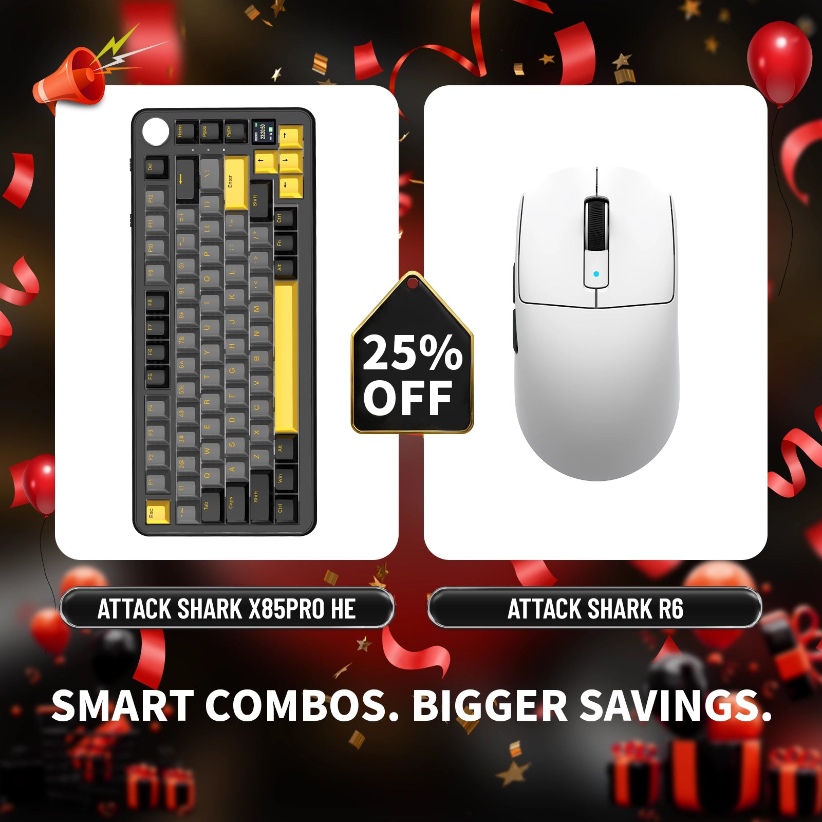 ATTACK SHARK X85PRO トライモードガスケットメカニカルキーボード + R6ワイヤレスゲーミングマウスバンドル