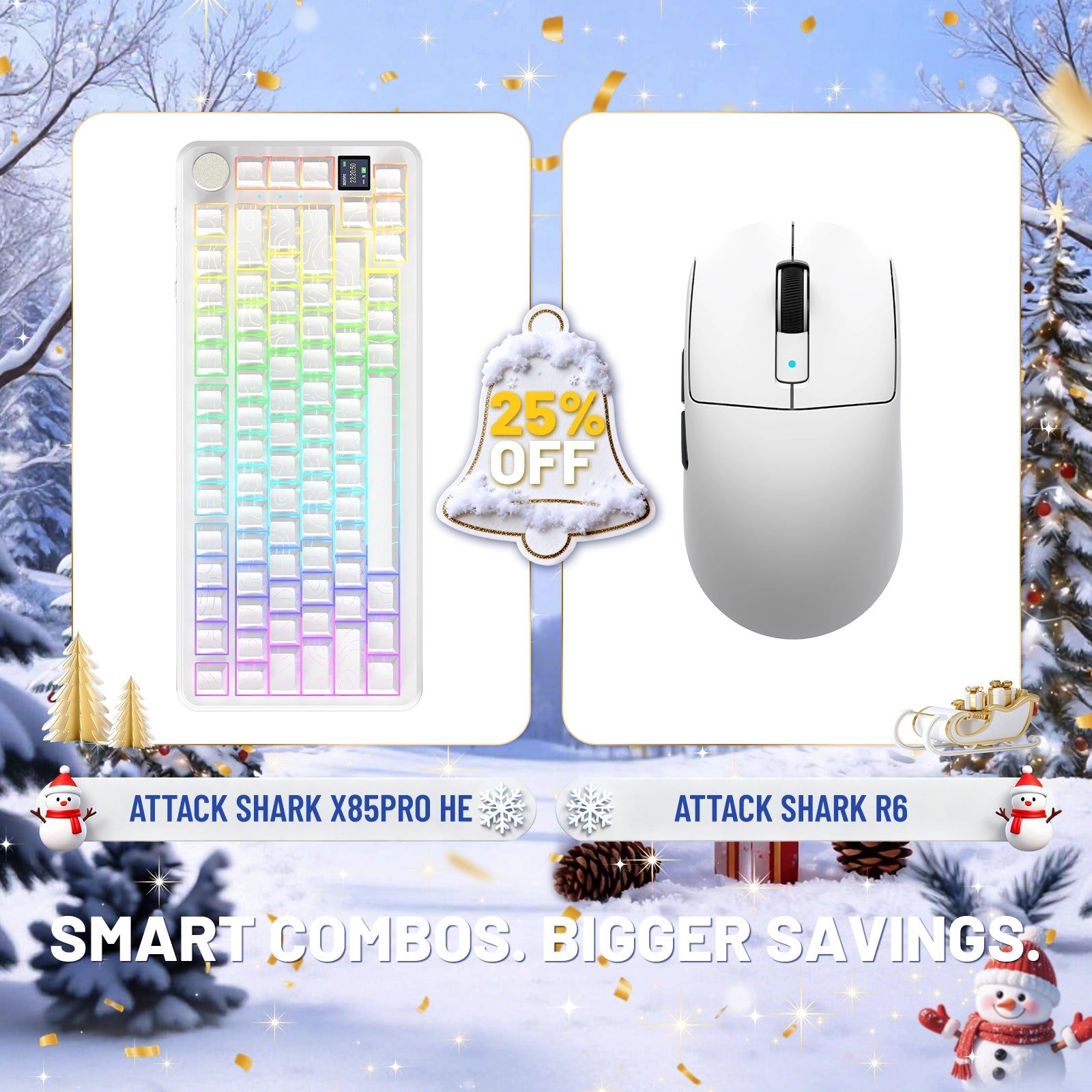 ATTACK SHARK X85PRO トライモードガスケットメカニカルキーボード + R6ワイヤレスゲーミングマウスバンドル