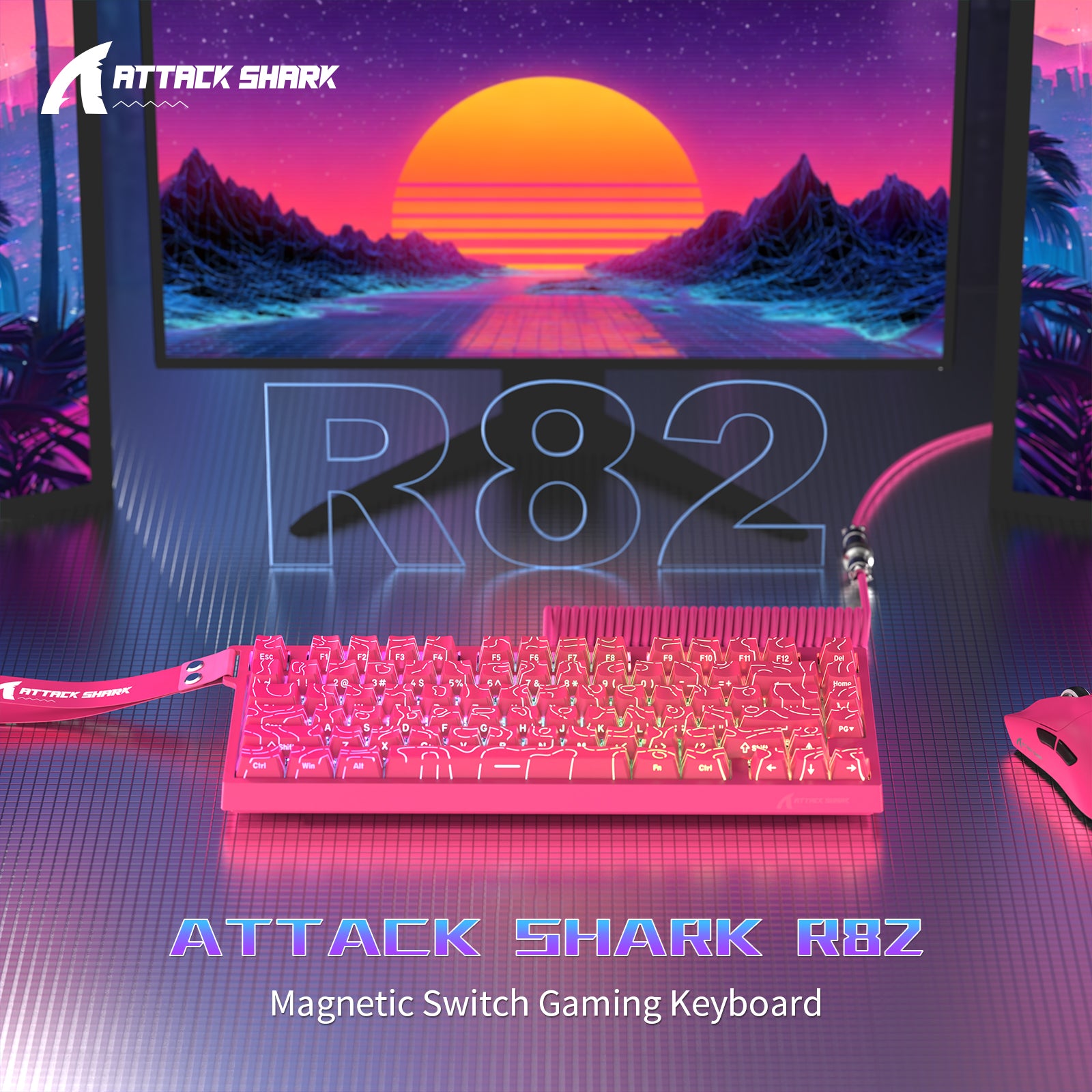 ATTACK SHARK R82 HE 有線75%ゲーミングキーボード C01ULTRA LEDケーブル付き