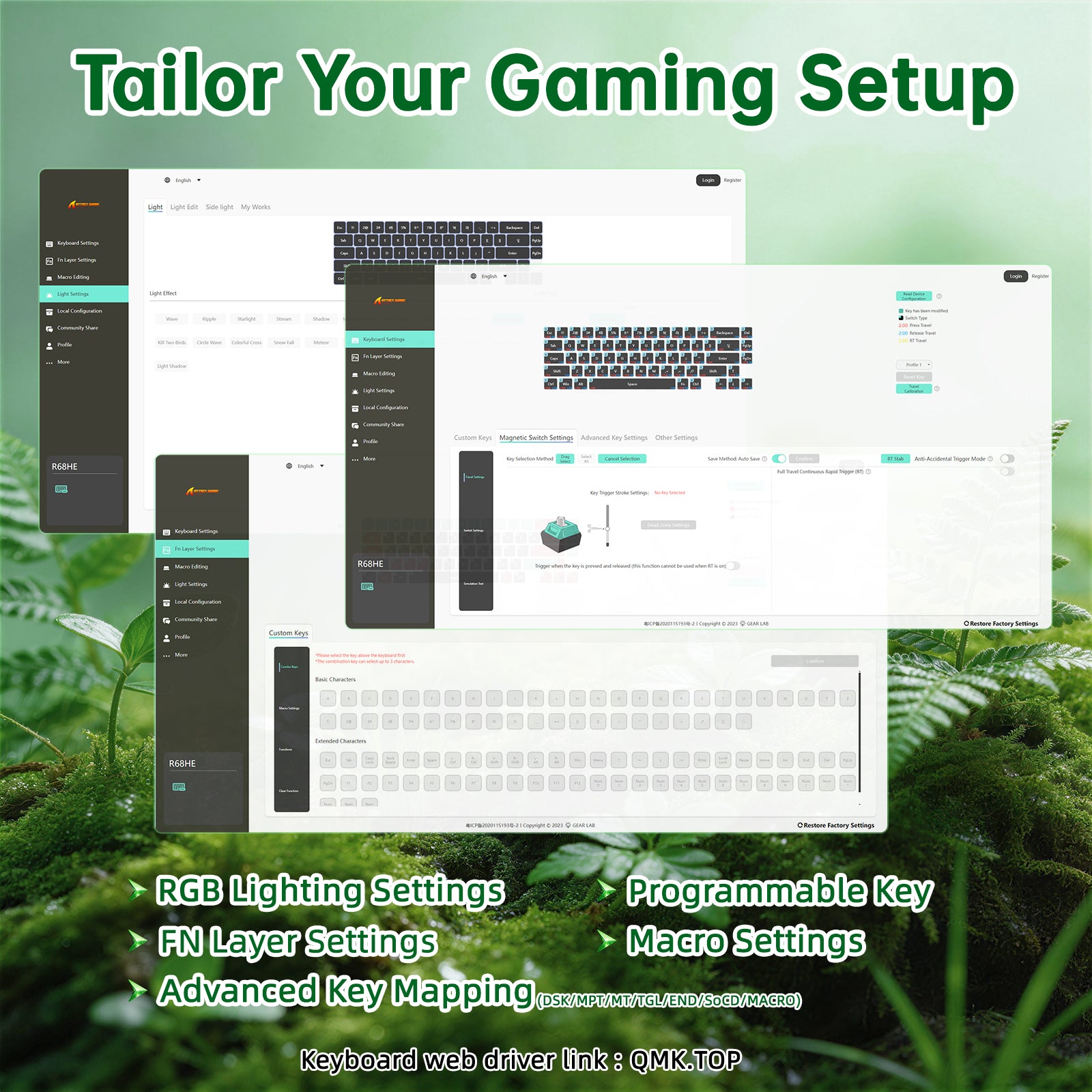 ATTACK SHARK R68 HE カーボンファイバー有線ラピッドトリガーマグネティックスイッチキーボード(C01 Ultra RGBコイルケーブル付属)