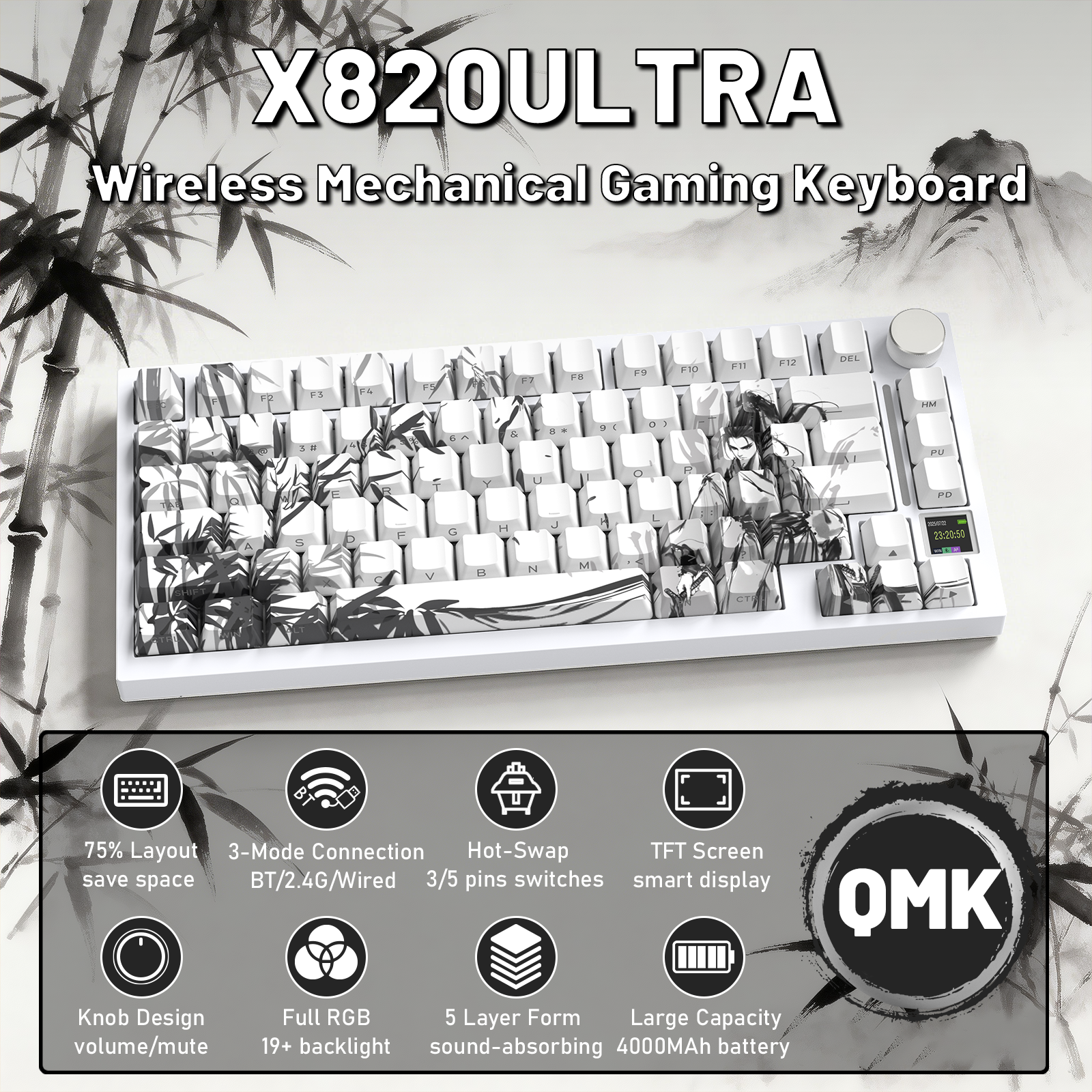 ATTACK SHARK X820ULTRA メカニカルキーボード C01ULTRA コイルケーブル付き