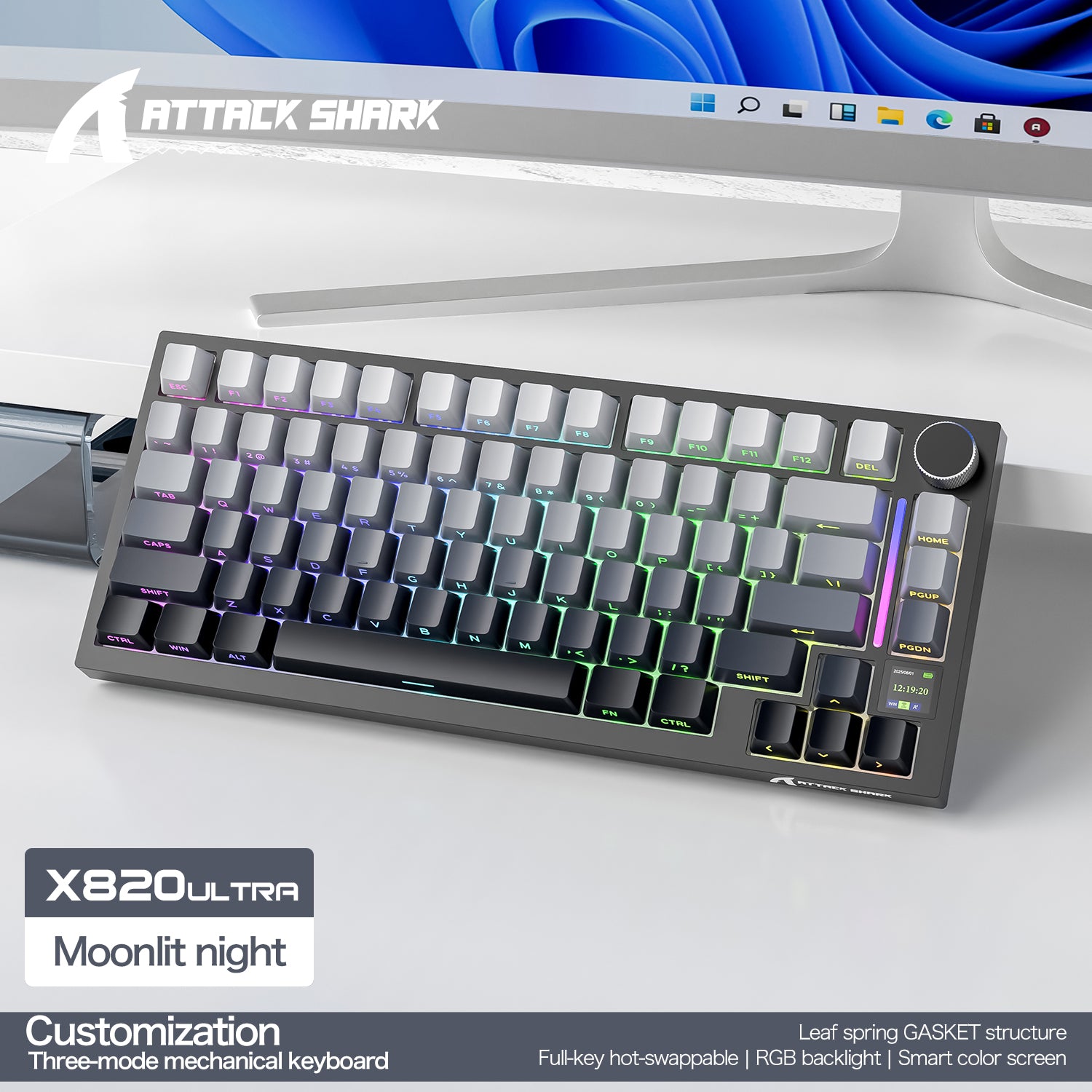 ATTACK SHARK X820ULTRA メカニカルキーボード(C01ULTRA コイルケーブル付き)