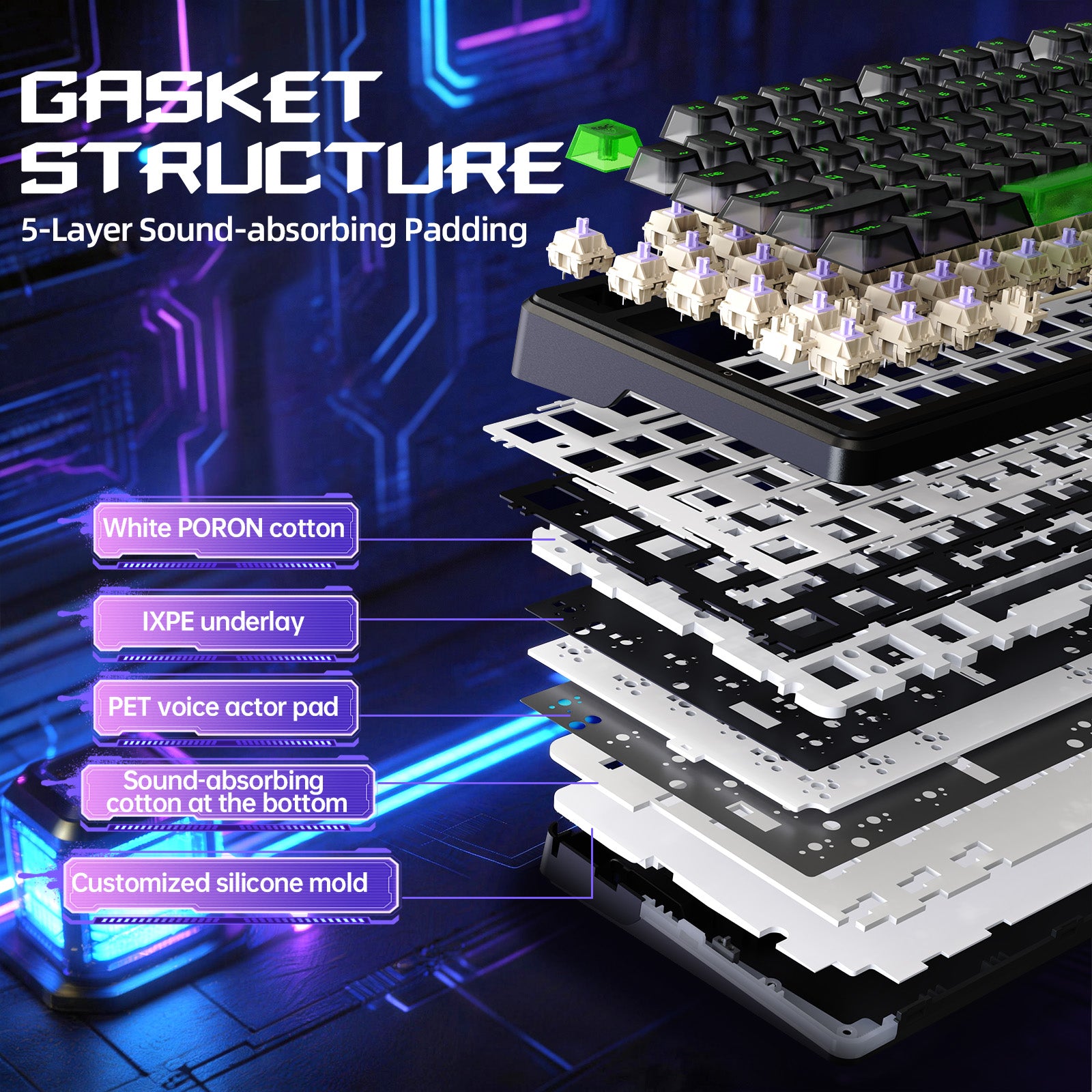ATTACK SHARK X87 ULTRA ワイヤレス ゲーミングキーボード 8KHz レシーバー&RGBコイルケーブル付き