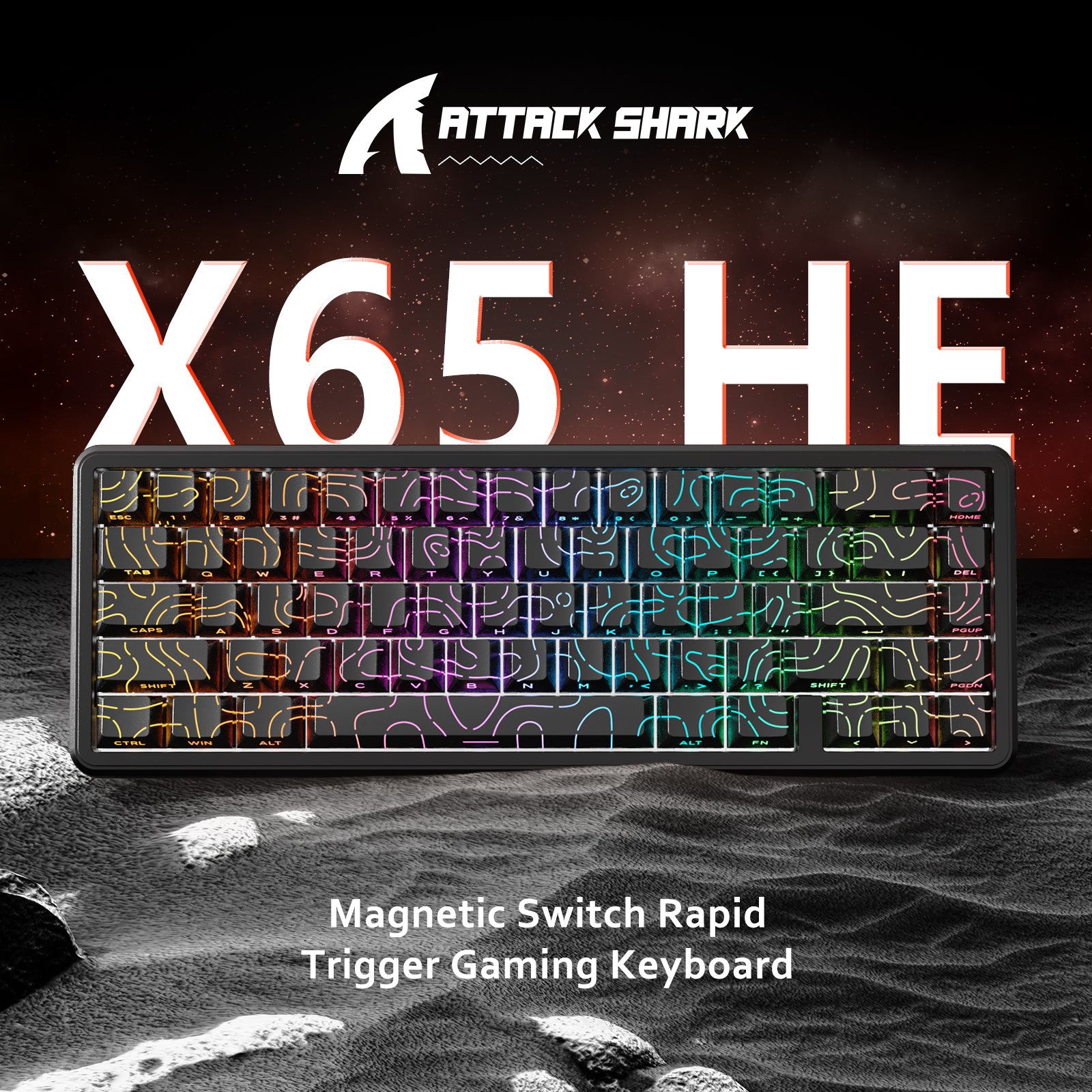 ATTACK SHARK X65 HE 磁気スイッチ ラピッド トリガー キーボード