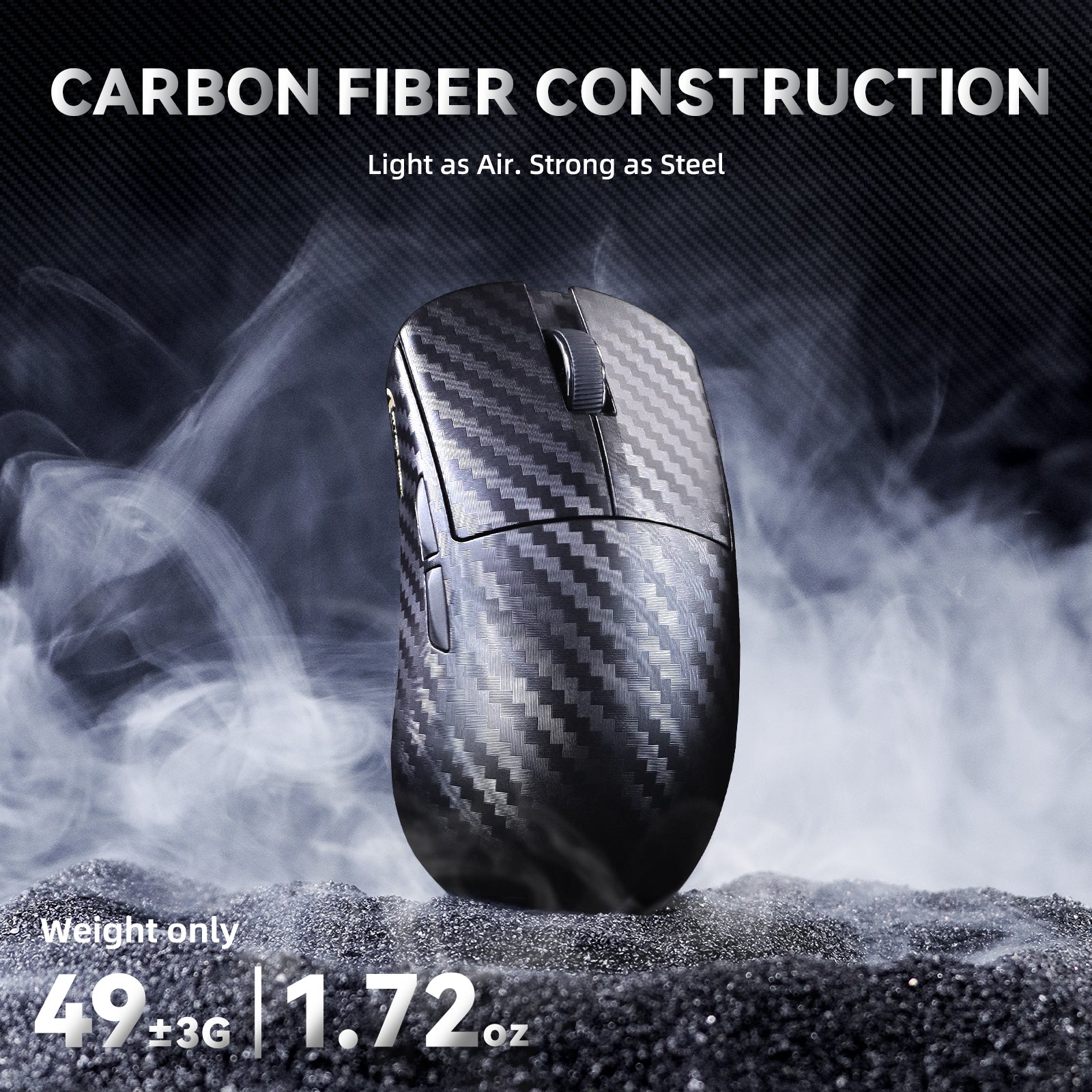 ATTACK SHARK R11 ULTRA カーボンファイバー ワイヤレス 8K PAW3950MAX ゲーミングマウス(C06 Ultra LEDケーブル付き)