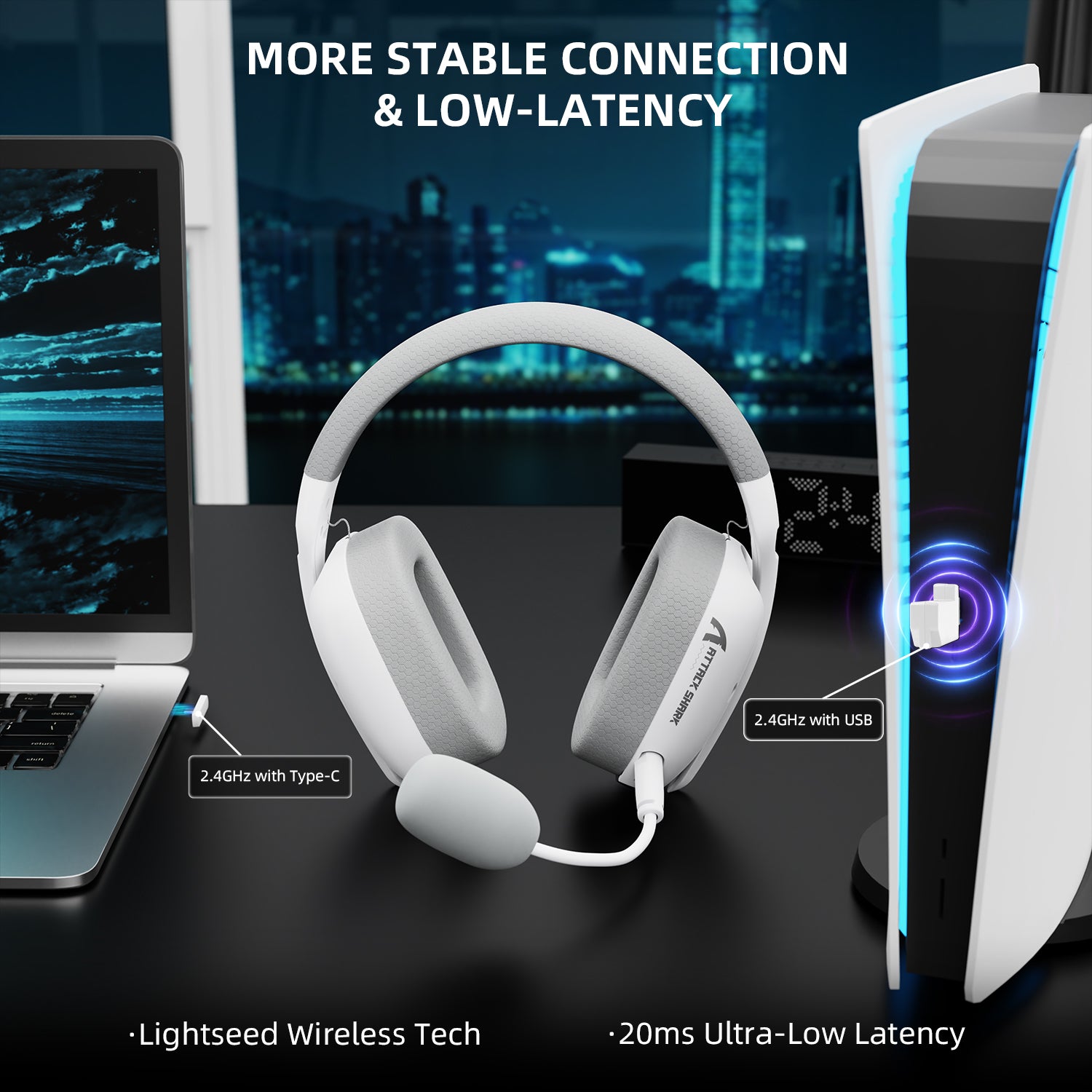 ATTACK SHARK L80PRO ワイヤレス ゲーミング ヘッドセット
