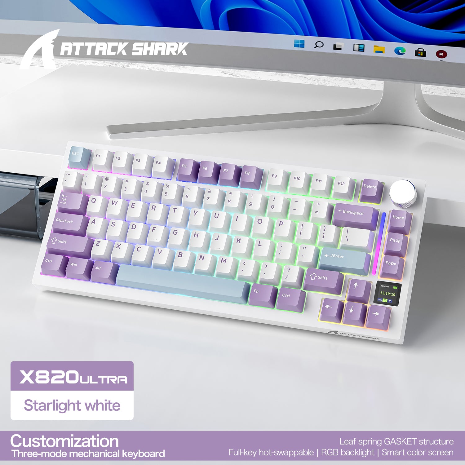 ATTACK SHARK X820ULTRA メカニカルキーボード(C01ULTRA コイルケーブル付き)