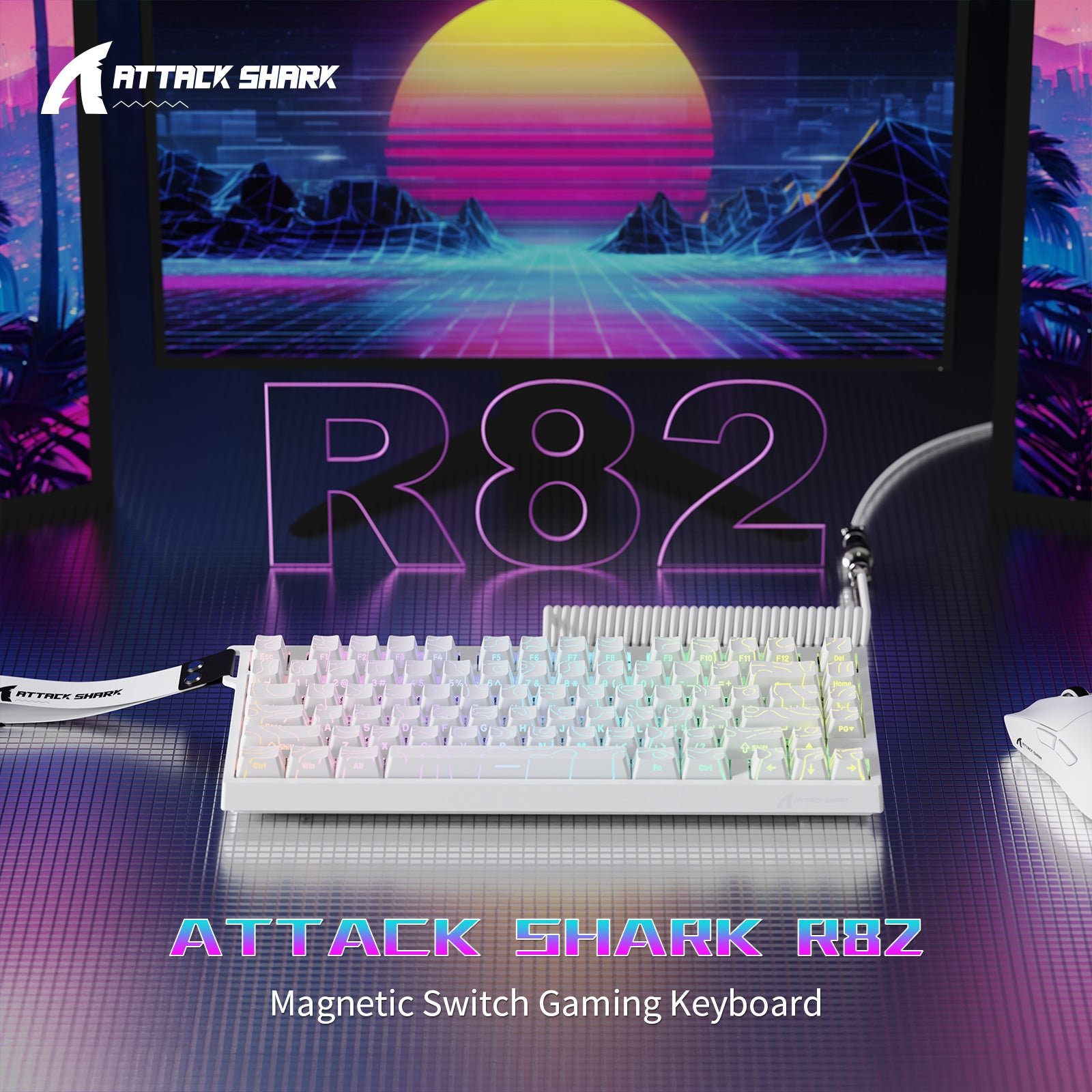ATTACK SHARK R82 HE 有線75%ゲーミングキーボード C01ULTRA LEDケーブル付き