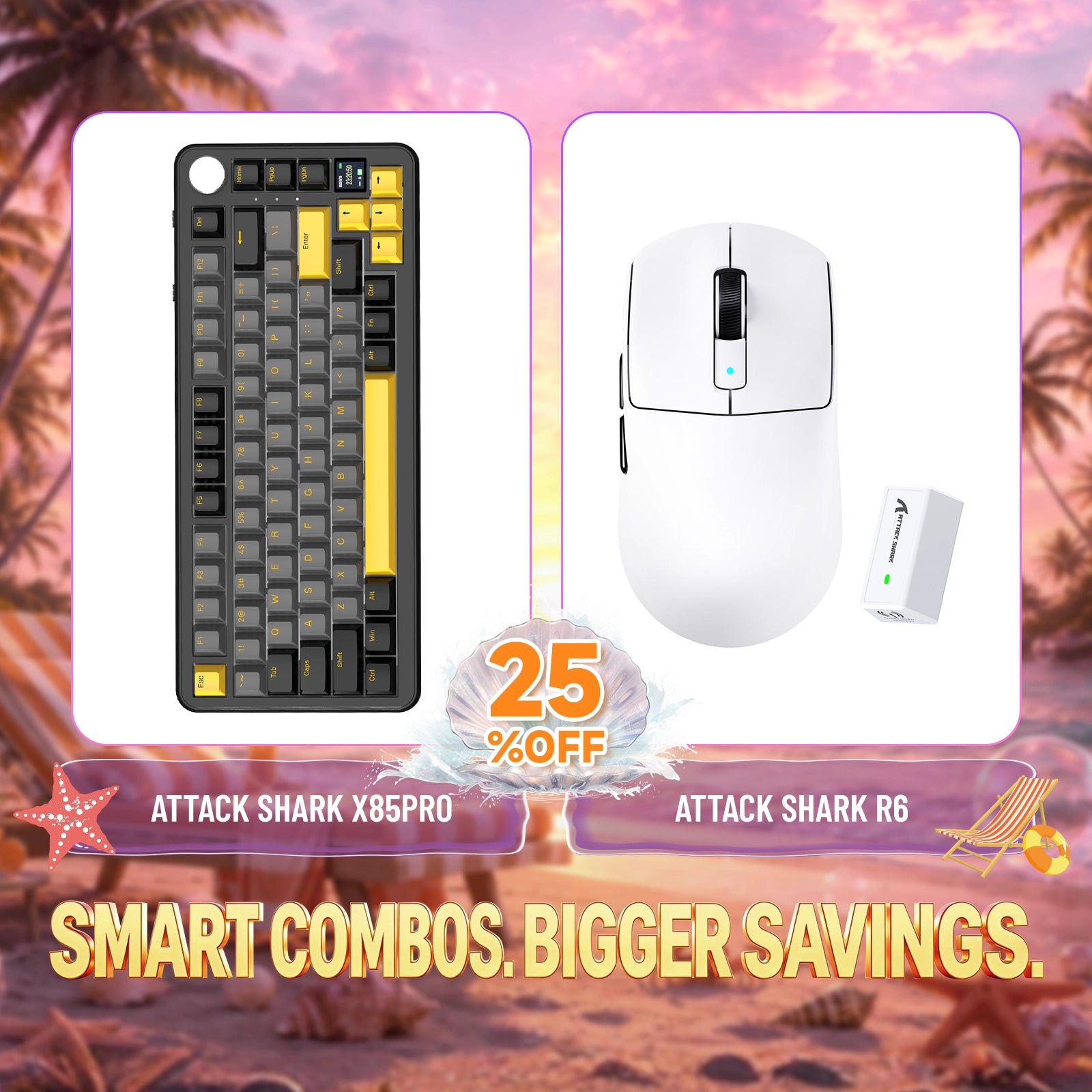 ATTACK SHARK X85PRO トライモードガスケットメカニカルキーボード + R6 ワイヤレスゲーミングマウス バンドル