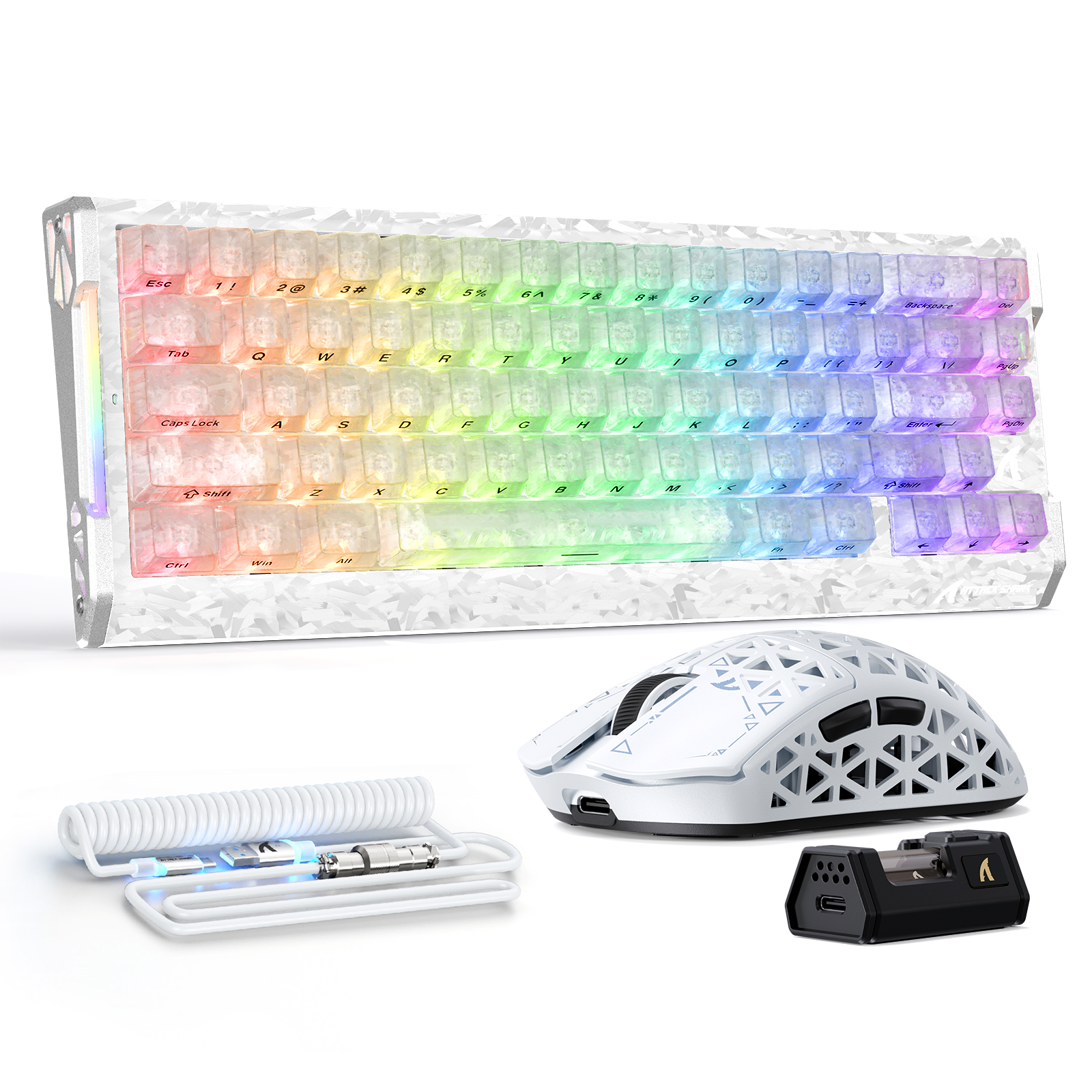 ATTACK SHARK R68 HE & R5 ULTRA Carbon Fiber Gaming Bundle With C01ULTRA Coiled Cable