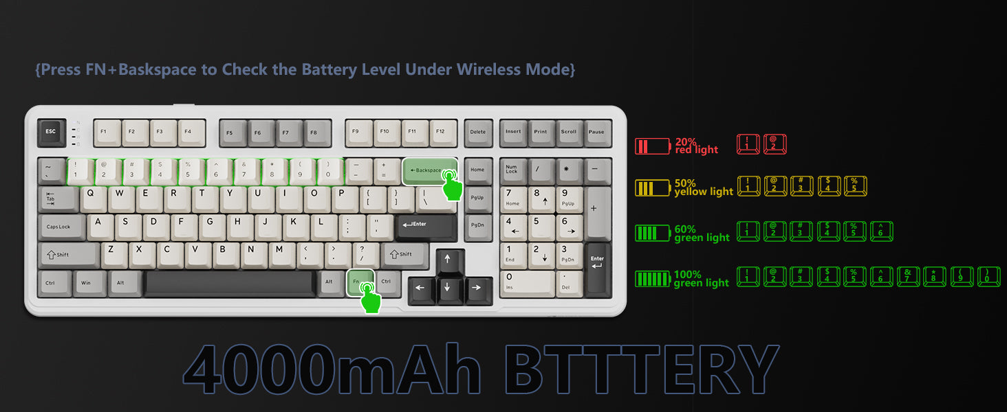 ATTACK SHARK X98 フルサイズ ワイヤレス メカニカルキーボード