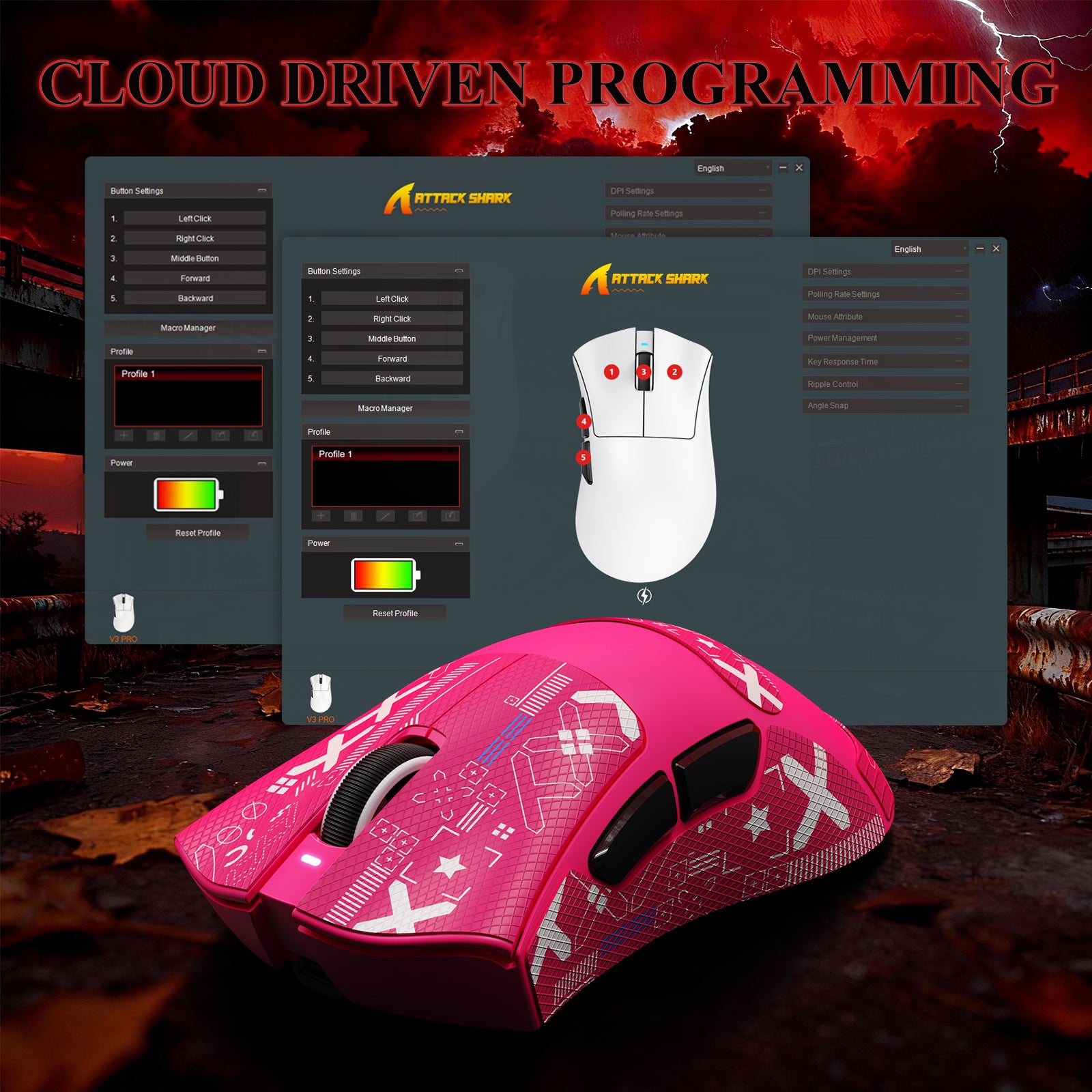 ATTACK SHARK V3PRO 超軽量トライモードゲーミングマウス(充電ドック付き)