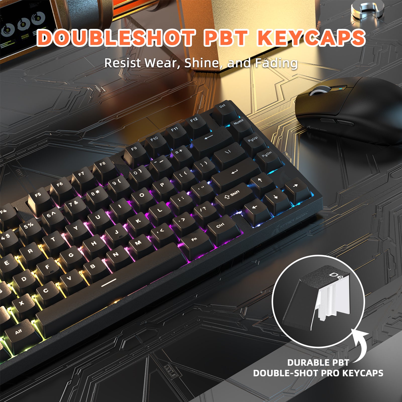 ATTACK SHARK R82 HE ラピッドトリガーキーボード マグネティックスイッチ 0.005MM RT