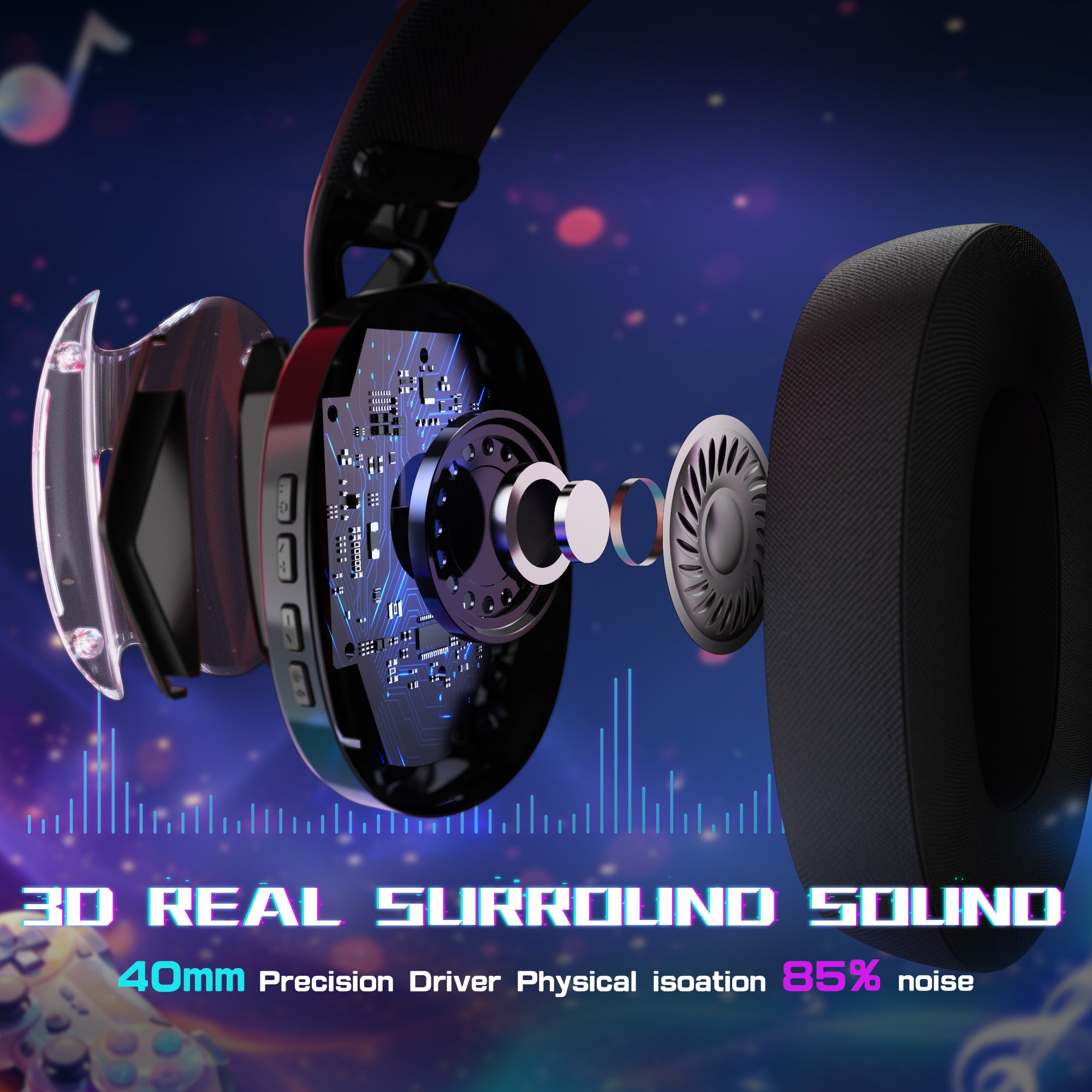 ATTACK SHARK L60 超軽量 3モード ゲーミングヘッドセット