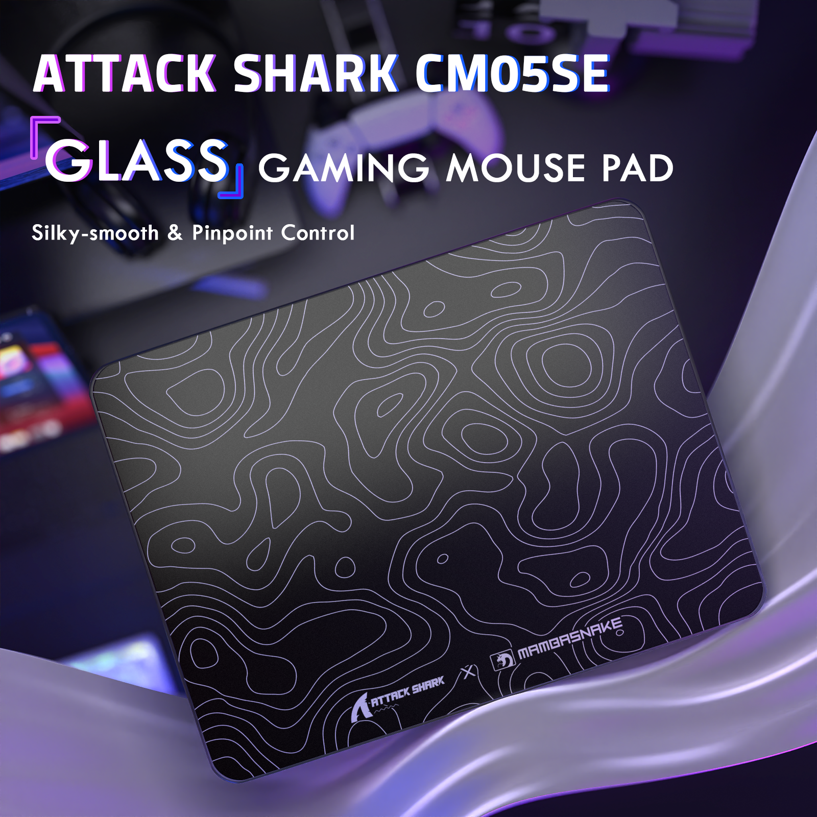 ATTACK SHARK CM05 強化ガラスゲーミングマウスパッド