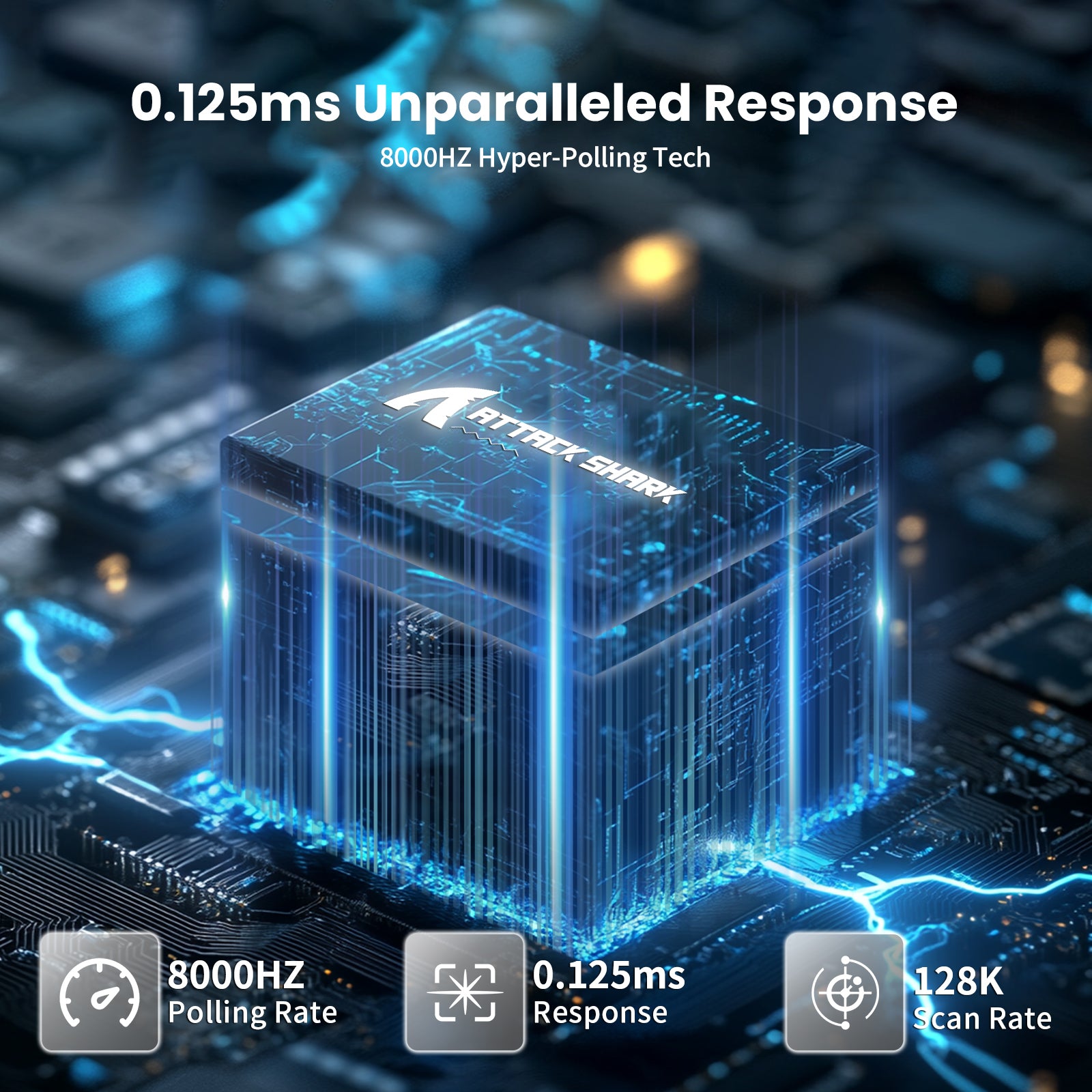 ATTACK SHARK X68 HE keyboard featuring 0.125ms response time and 8000Hz polling rate