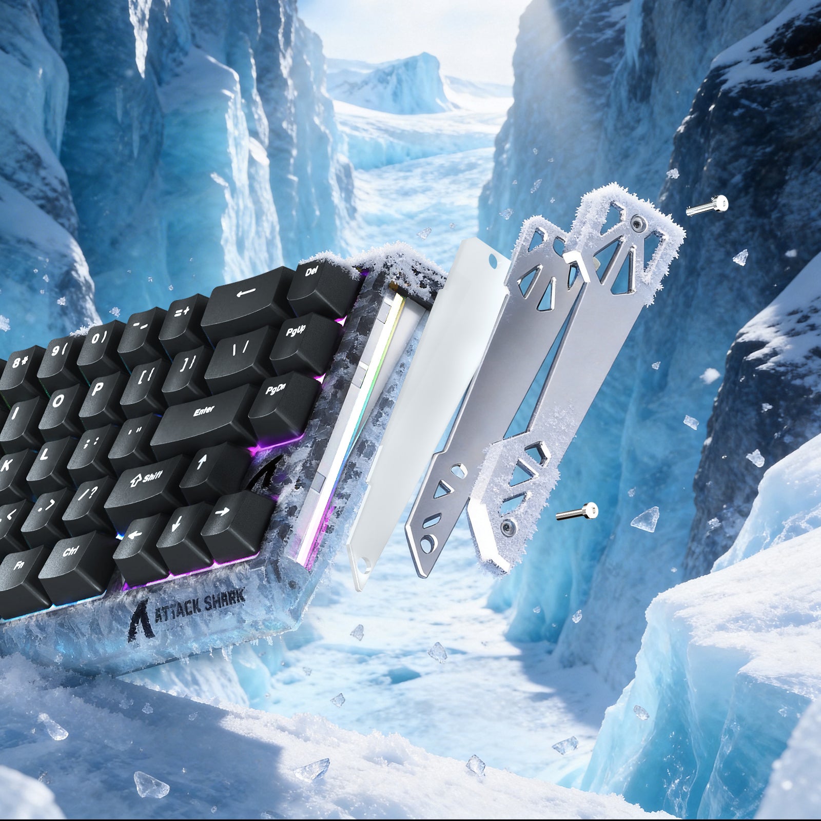 ATTACK SHARK R68 HE カーボンファイバー有線ラピッドトリガーマグネティックスイッチキーボード(C01 Ultra RGBコイルケーブル付属)