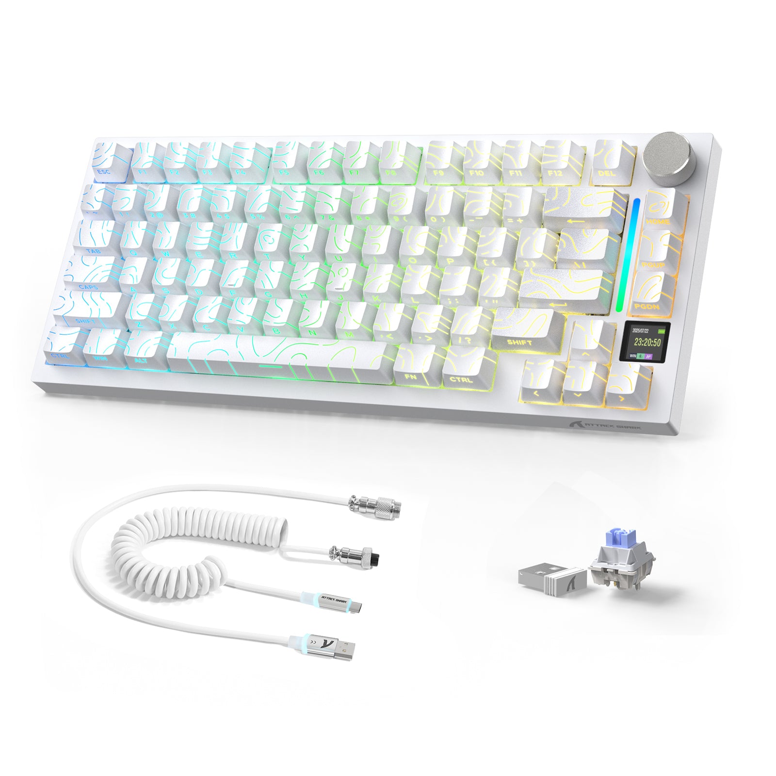 ATTACK SHARK X820ULTRA メカニカルキーボード C01ULTRA コイルケーブル付き