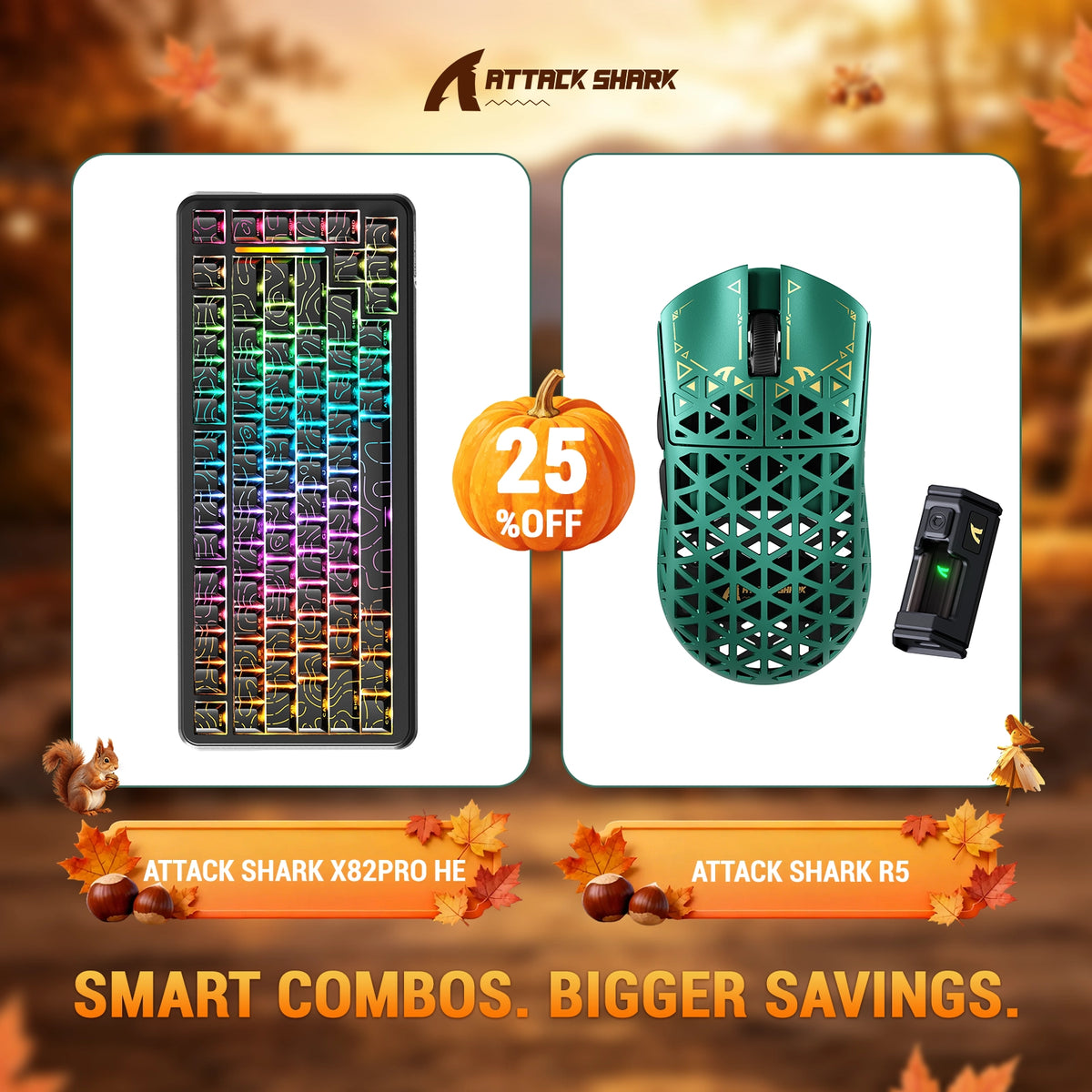 ATTACK SHARK X82 PRO HE ラピッドトリガーキーボード+R5 カーボンファイバー製ワイヤレスゲーミングマウスセット