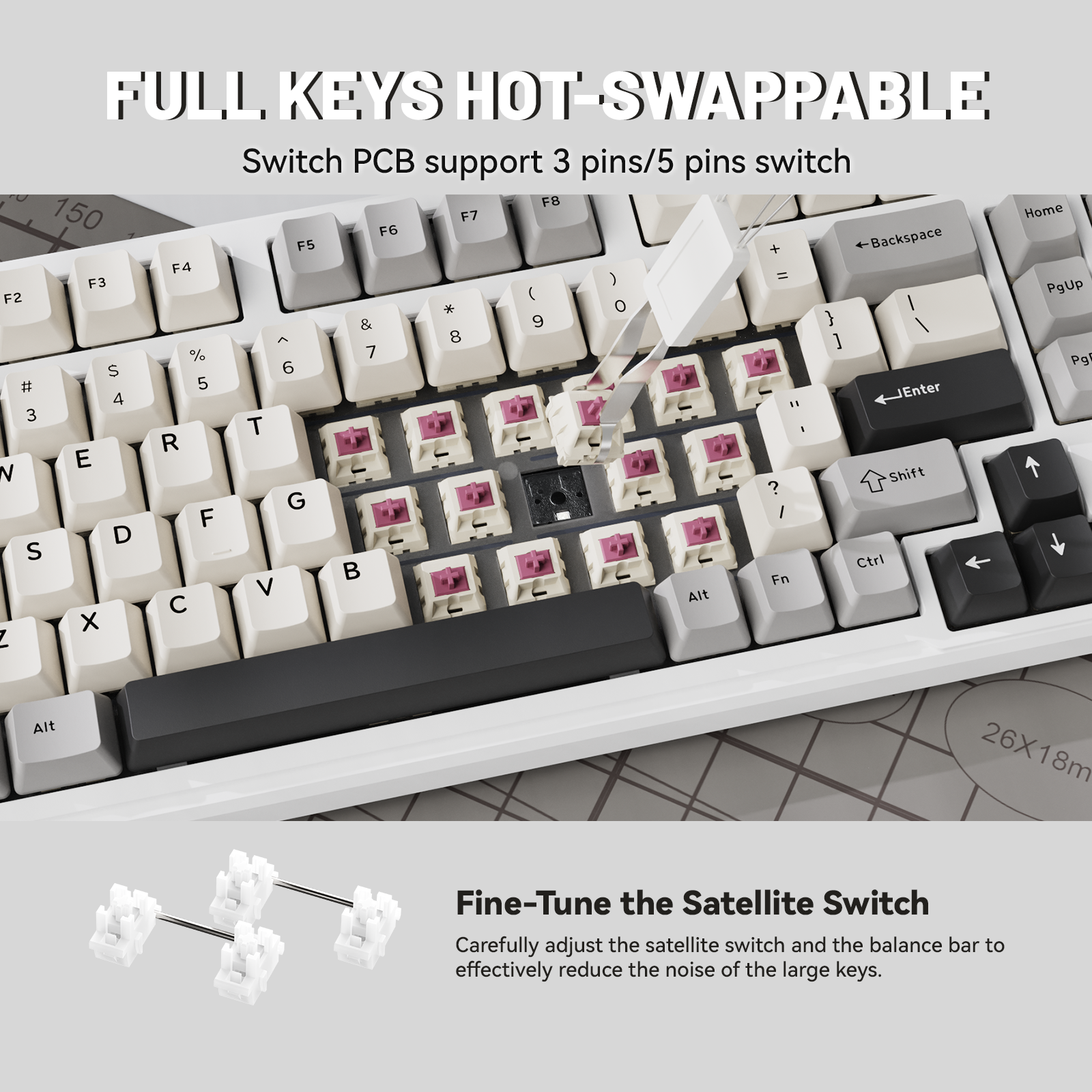 ATTACK SHARK X98 フルサイズ ワイヤレス メカニカルキーボード