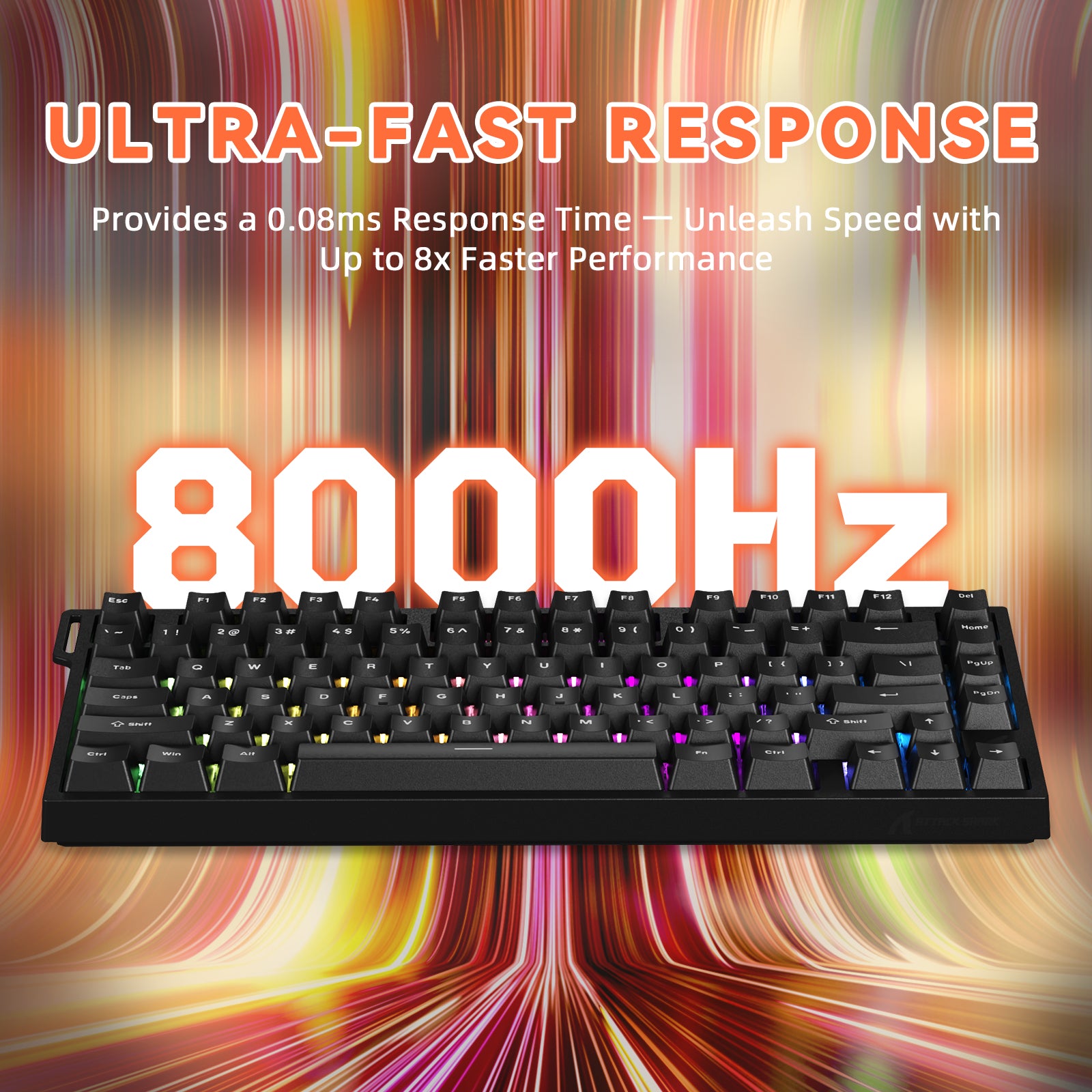 ATTACK SHARK R82 HE ラピッドトリガーキーボード マグネティックスイッチ 0.005MM RT