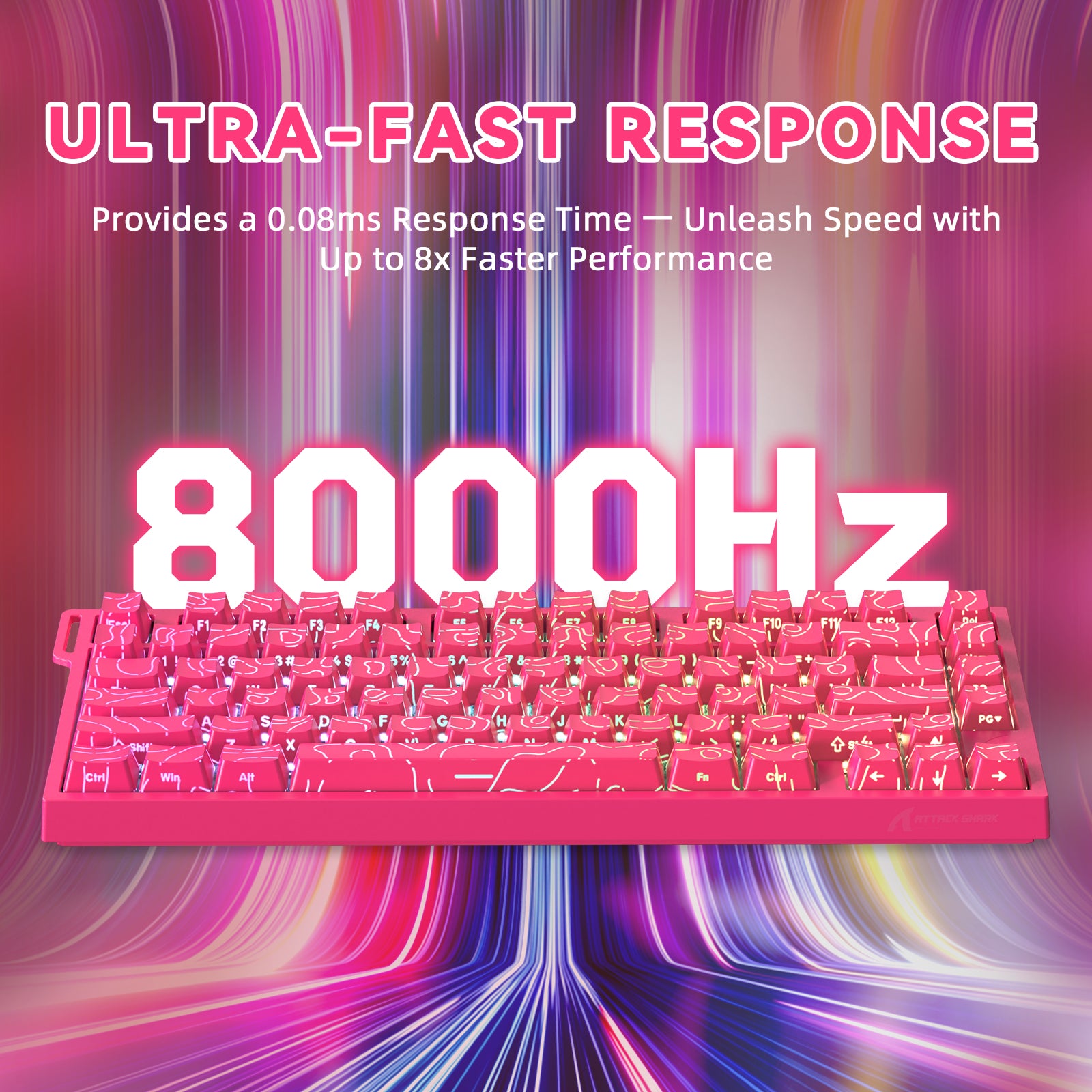 ATTACK SHARK R82 HE ラピッドトリガーキーボード マグネティックスイッチ 0.005MM RT