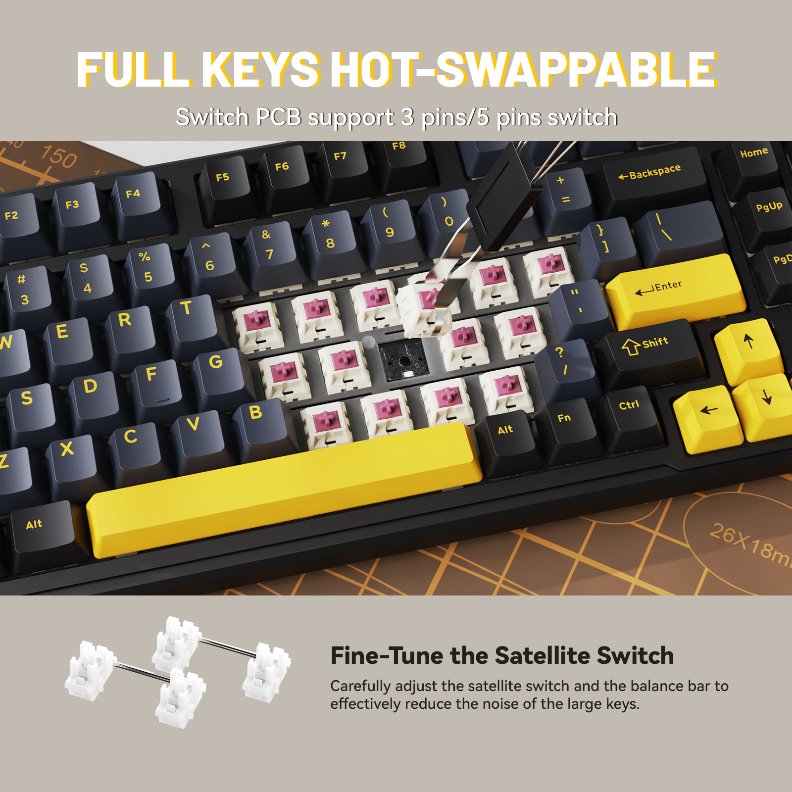 ATTACK SHARK X98 フルサイズ ワイヤレス メカニカルキーボード