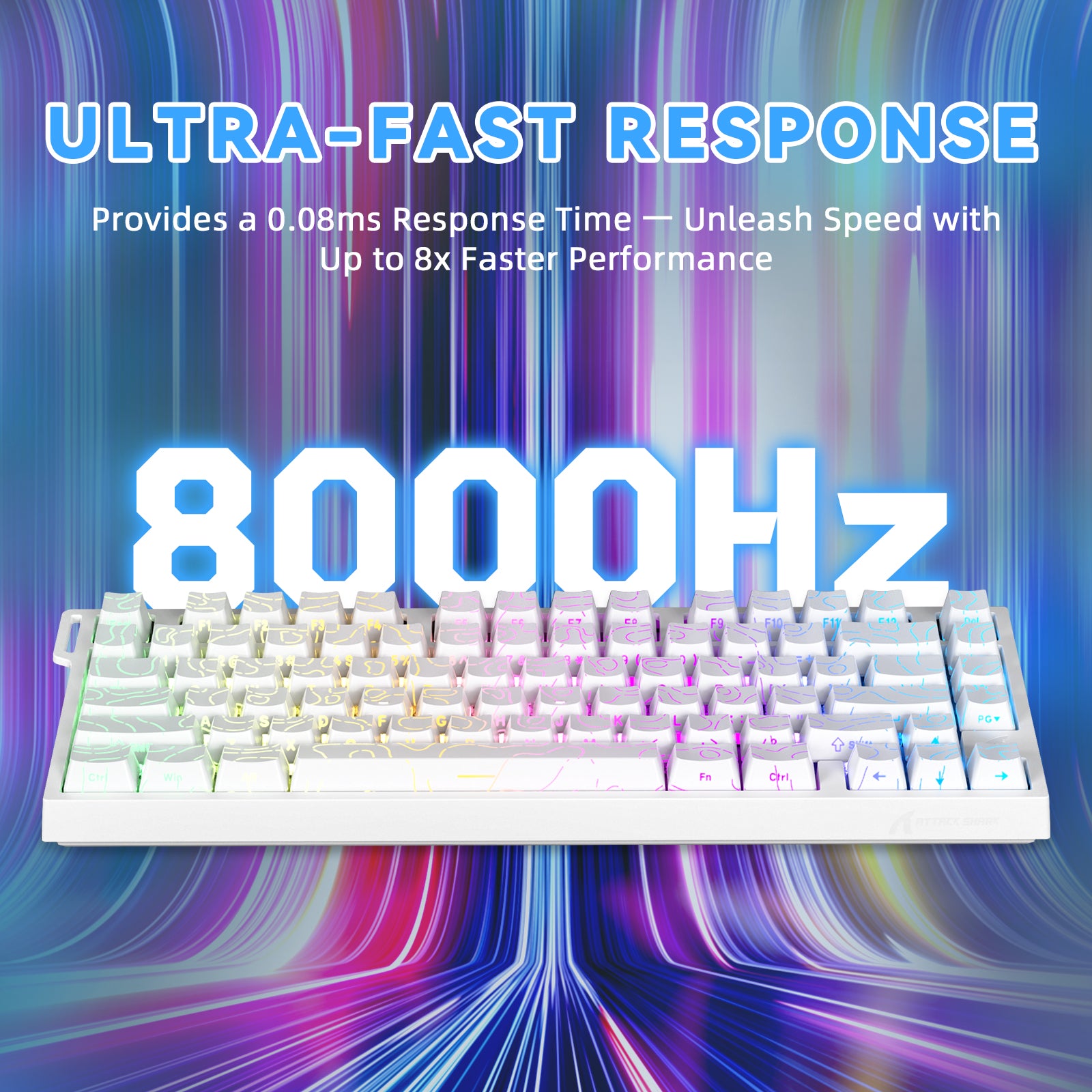 ATTACK SHARK R82 HE ラピッドトリガーキーボード マグネティックスイッチ 0.005MM RT