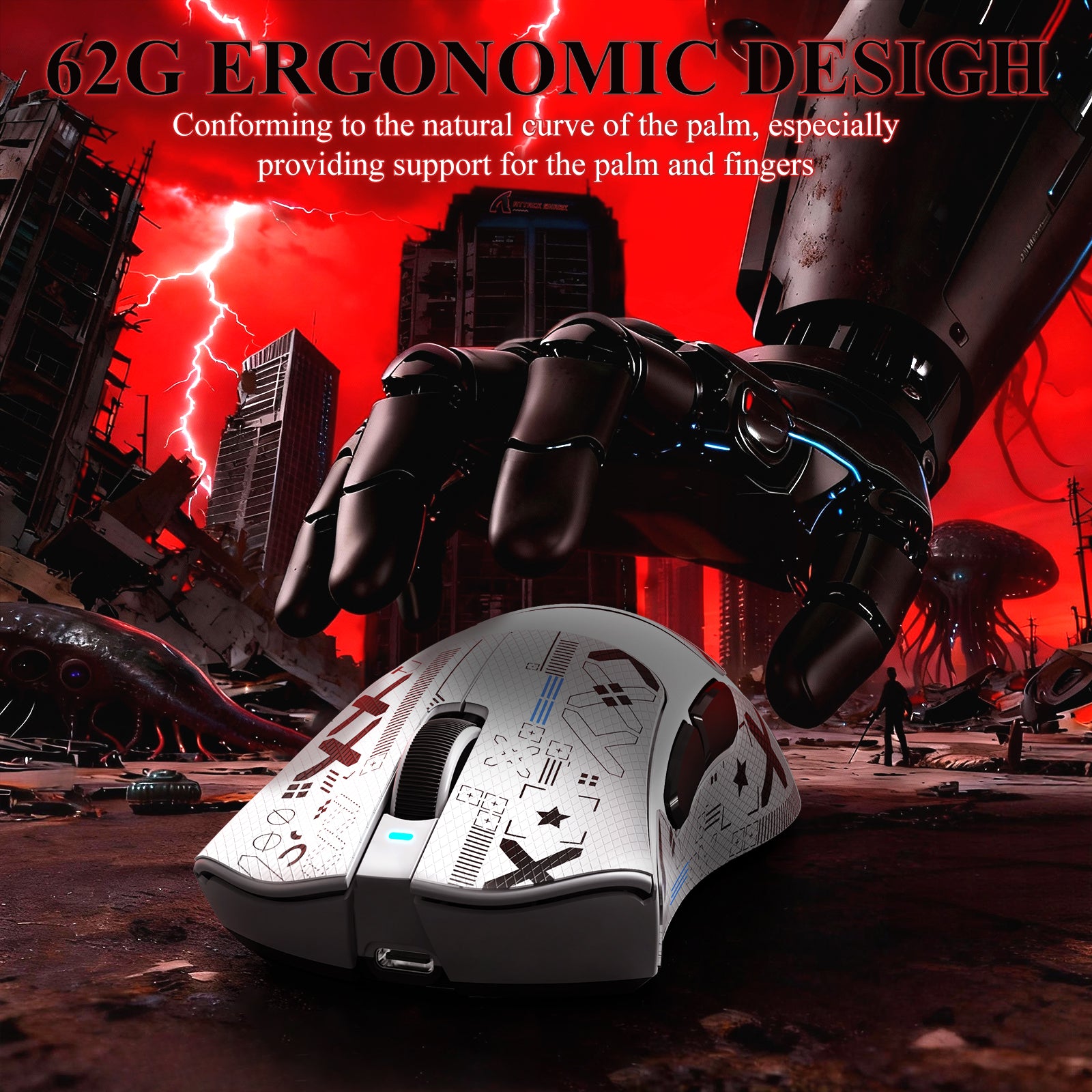 ATTACK SHARK V3PRO 超軽量トライモードゲーミングマウス(充電ドック付き)