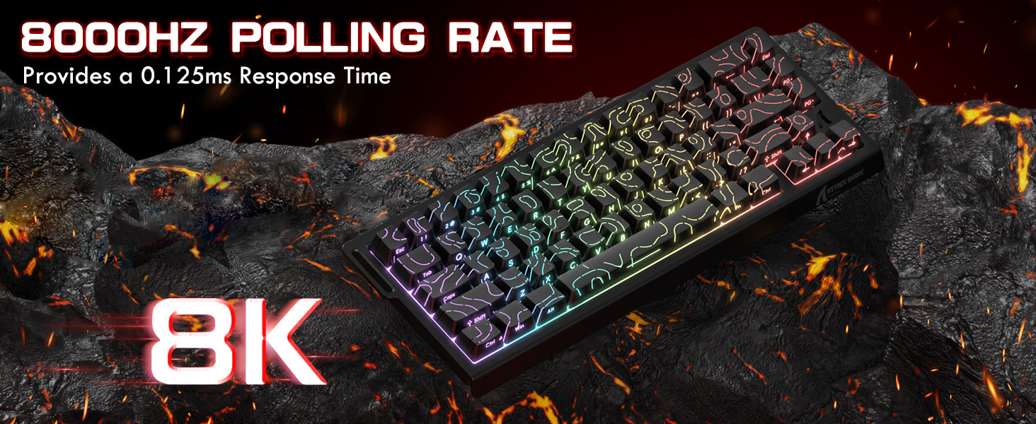 ATTACK SHARK X68PRO HE ワイヤレスラピッドトリガーキーボード コイルケーブル付き