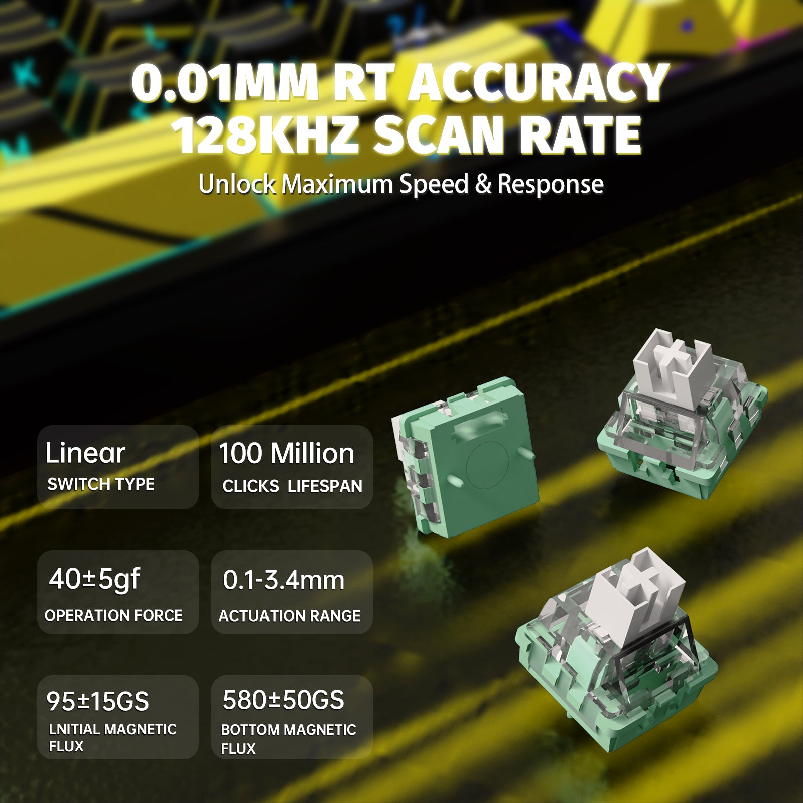 ATTACK SHARK X65PRO HE ワイヤレス ラピッド トリガー キーボード 磁気スイッチ